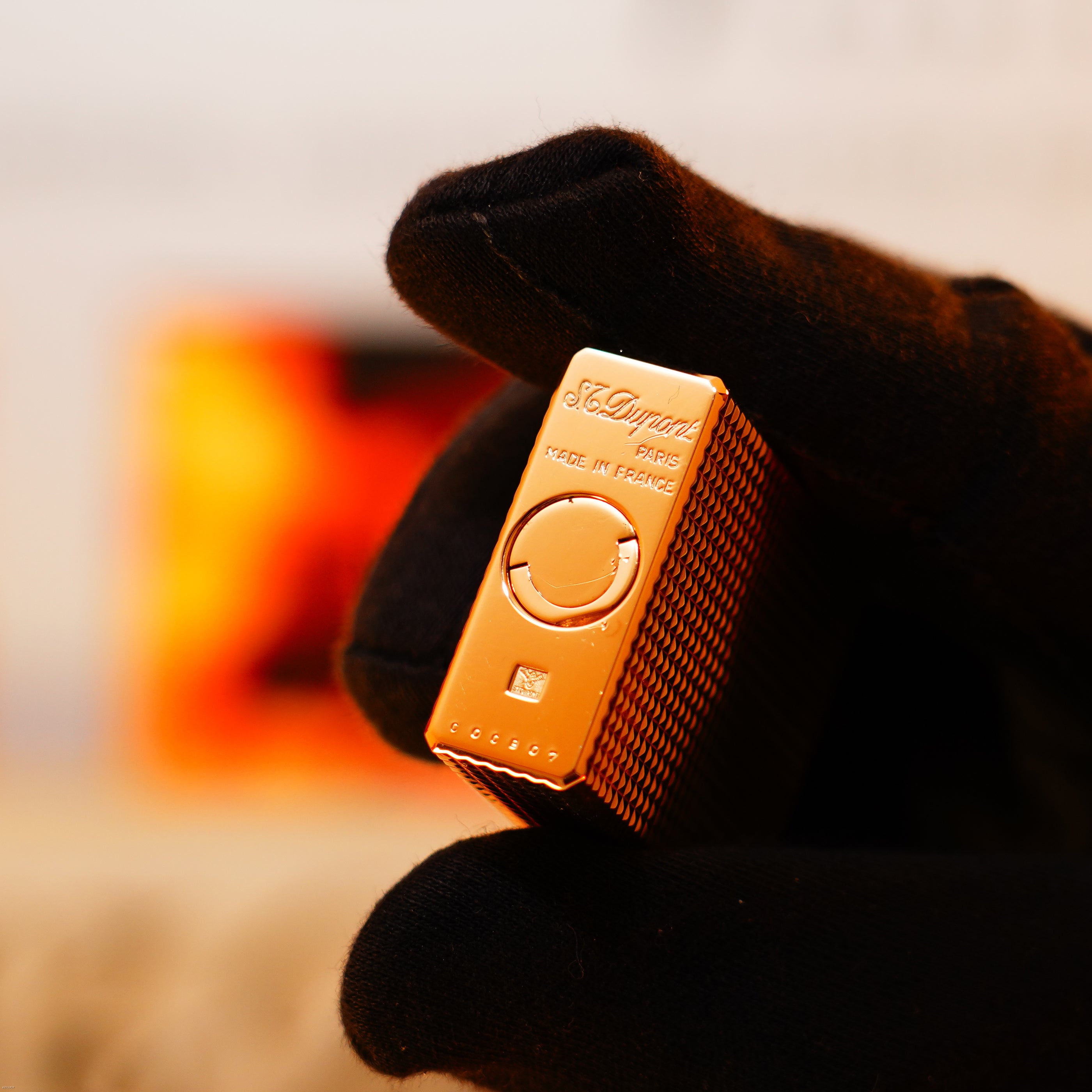 Vintage 1996 S.T. Dupont Ligne 1 “Diamond Pattern” Lighter 18k Gold Finish
