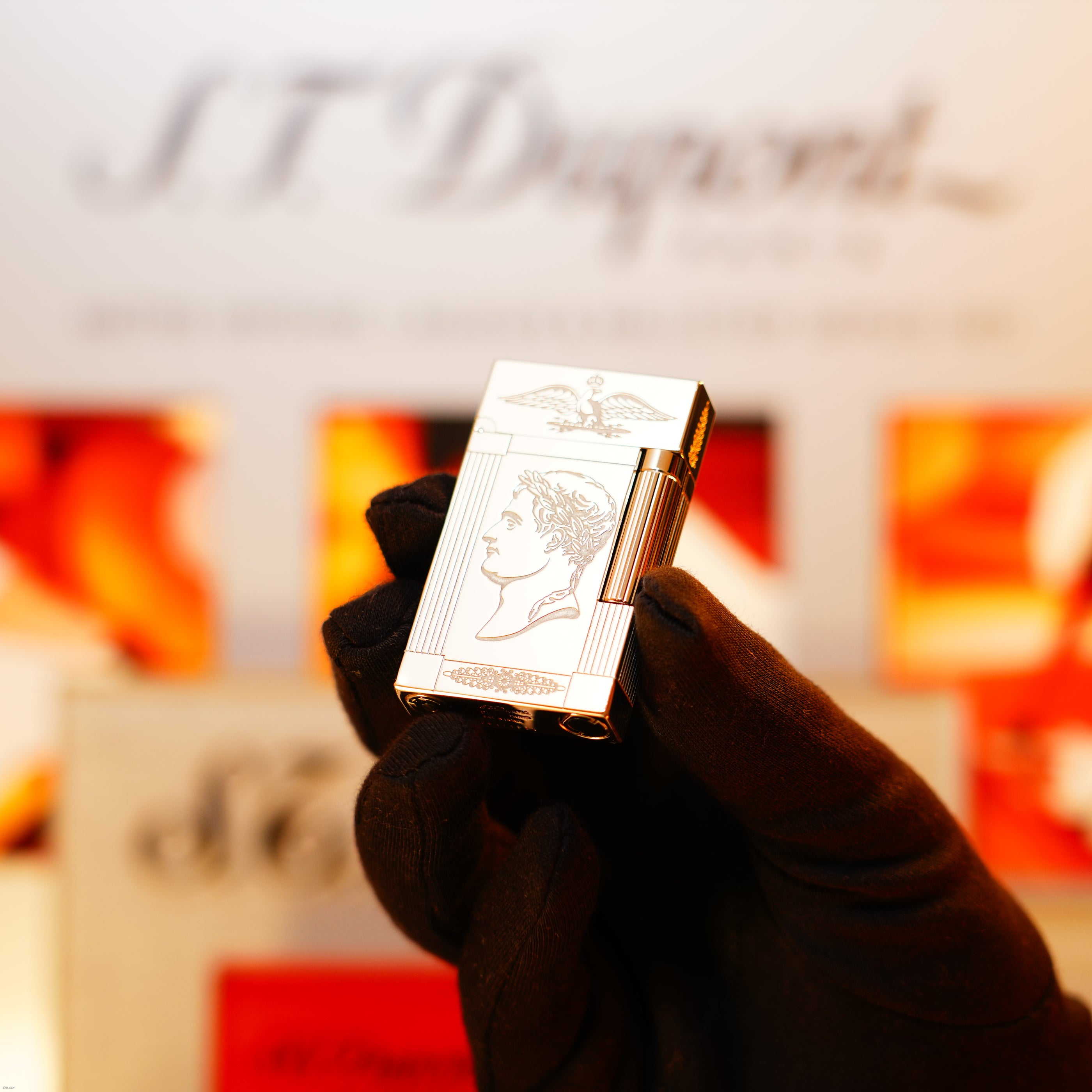 Vintage 1998 S.T. Dupont Ligne 2 Large “Napoleon Bonaparte” Limited Edition – Palladium Finish, One of 1500, Collector Set, Good Condition with Minor Mark