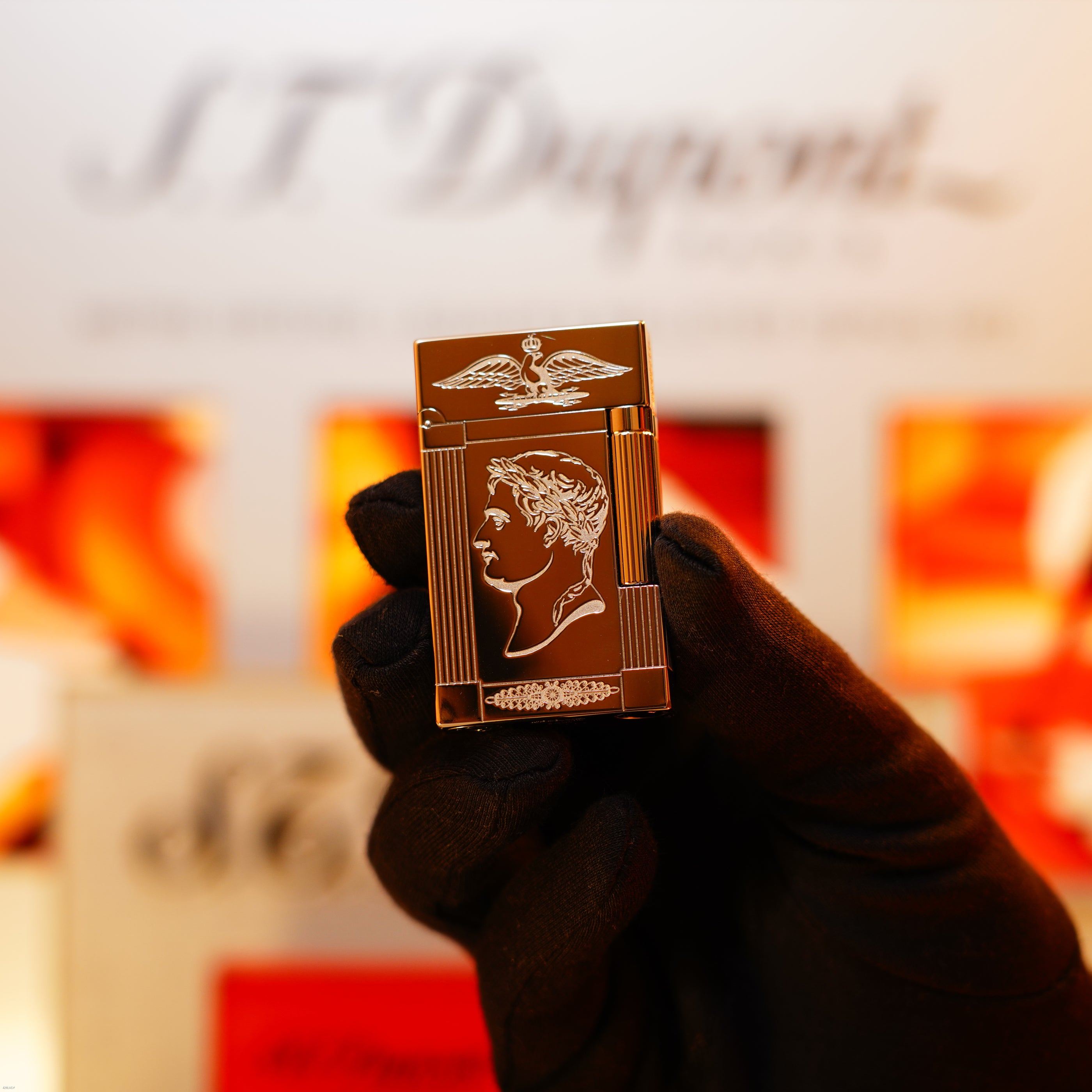 Vintage 1998 S.T. Dupont Ligne 2 Large “Napoleon Bonaparte” Limited Edition – Palladium Finish, One of 1500, Collector Set, Good Condition with Minor Mark