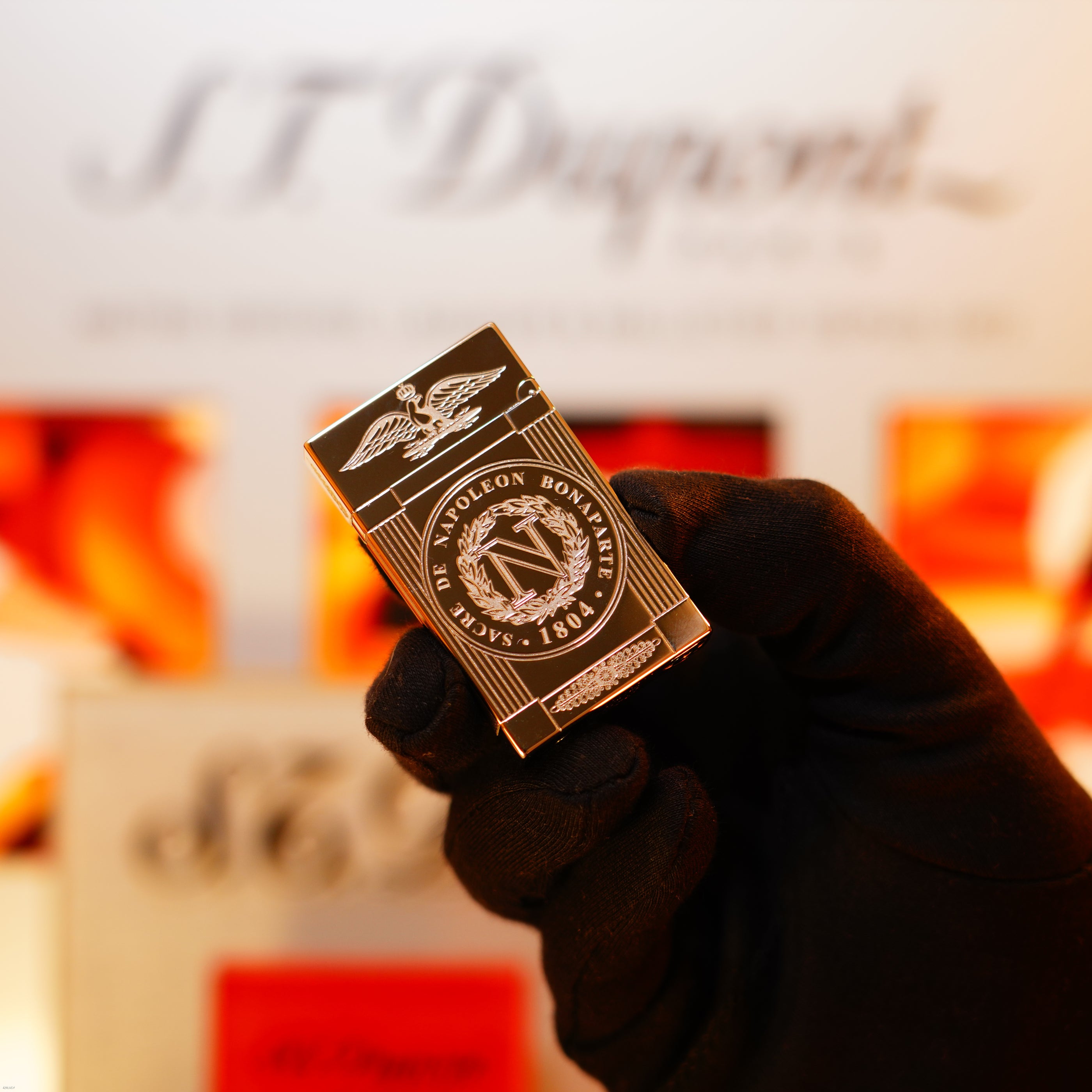 Vintage 1998 S.T. Dupont Ligne 2 Large “Napoleon Bonaparte” Limited Edition – Palladium Finish, One of 1500, Collector Set, Good Condition with Minor Mark