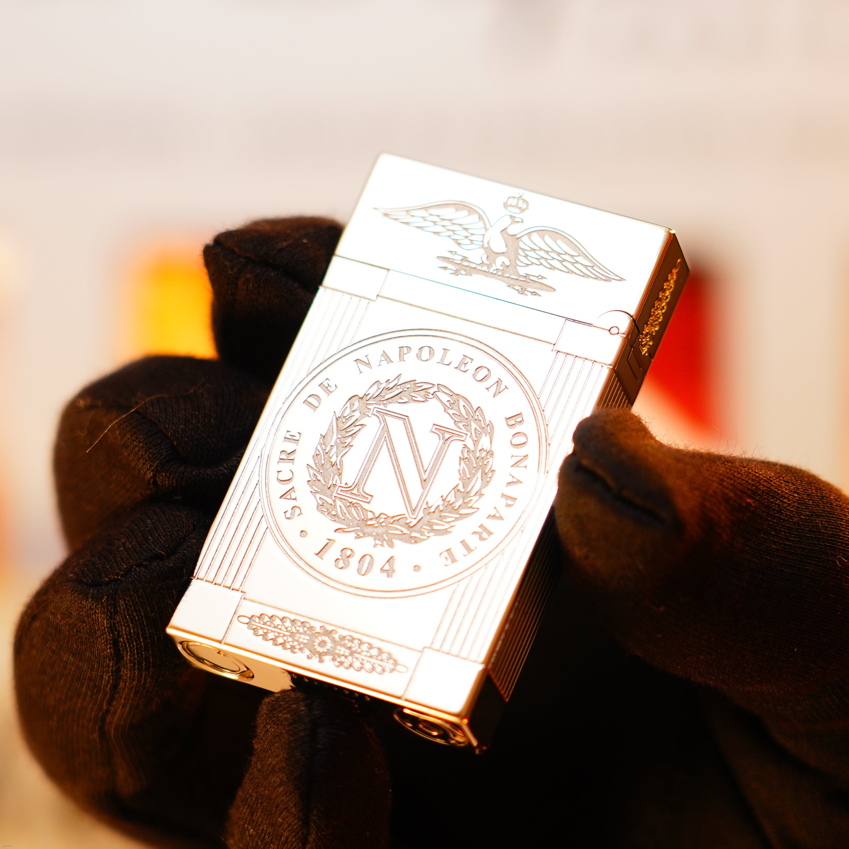 Vintage 1998 S.T. Dupont Ligne 2 Large “Napoleon Bonaparte” Limited Edition – Palladium Finish, One of 1500, Collector Set, Good Condition with Minor Mark