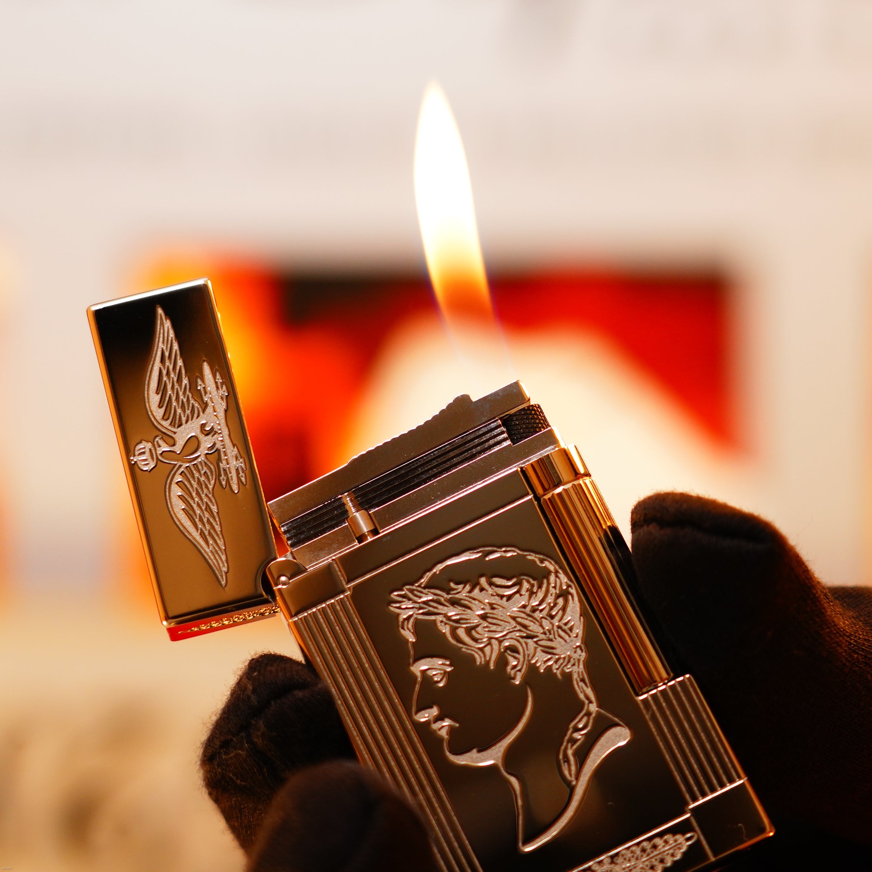 Vintage 1998 S.T. Dupont Ligne 2 Large “Napoleon Bonaparte” Limited Edition – Palladium Finish, One of 1500, Collector Set, Good Condition with Minor Mark