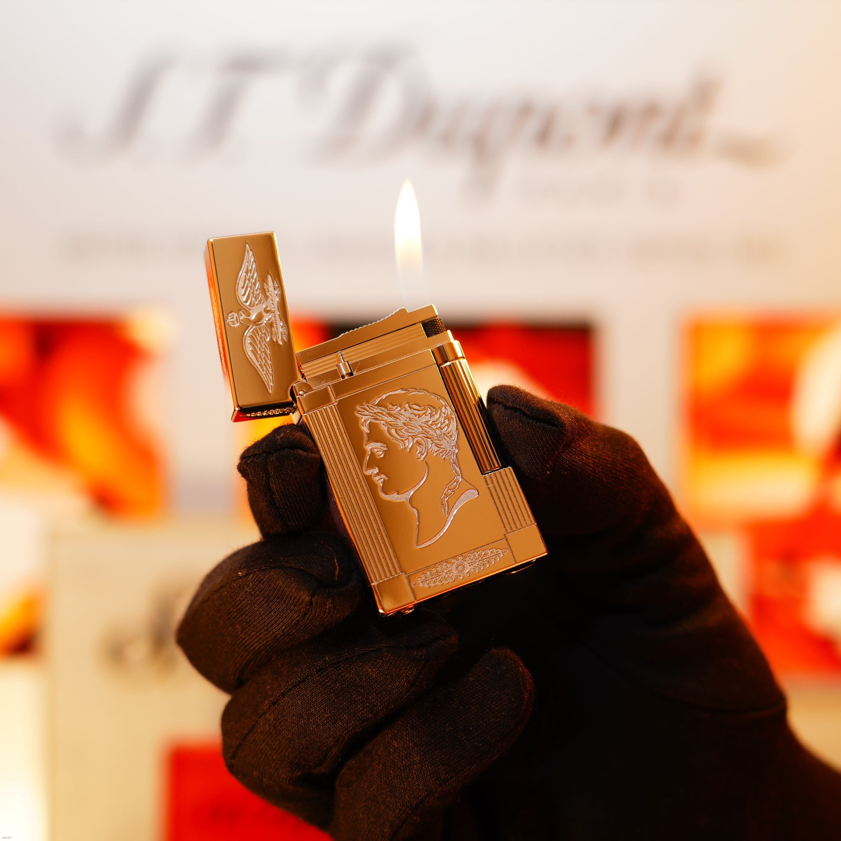 Vintage 1998 S.T. Dupont Ligne 2 Large “Napoleon Bonaparte” Limited Edition – Palladium Finish, One of 1500, Collector Set, Good Condition with Minor Mark