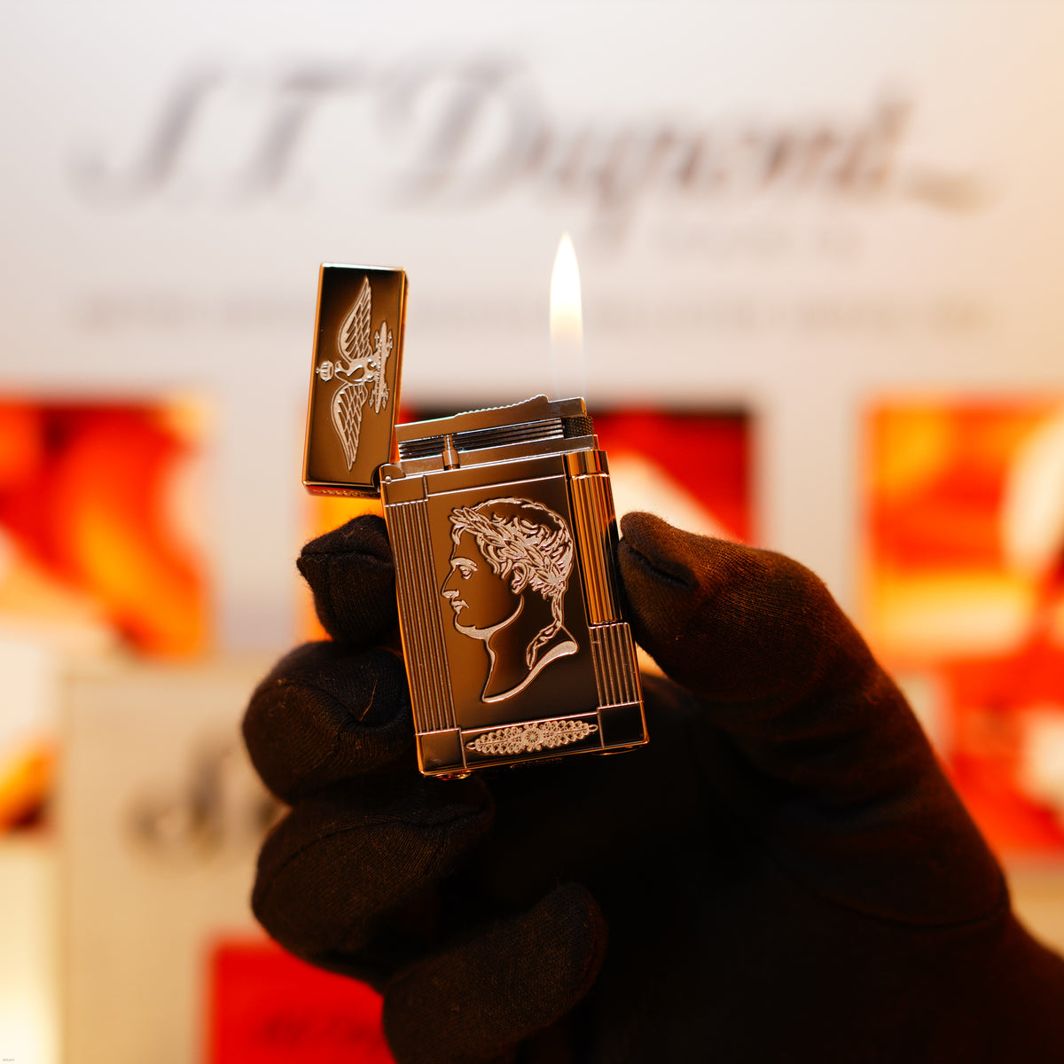 Vintage 1998 S.T. Dupont Ligne 2 Large “Napoleon Bonaparte” Limited Edition – Palladium Finish, One of 1500, Collector Set, Good Condition with Minor Mark