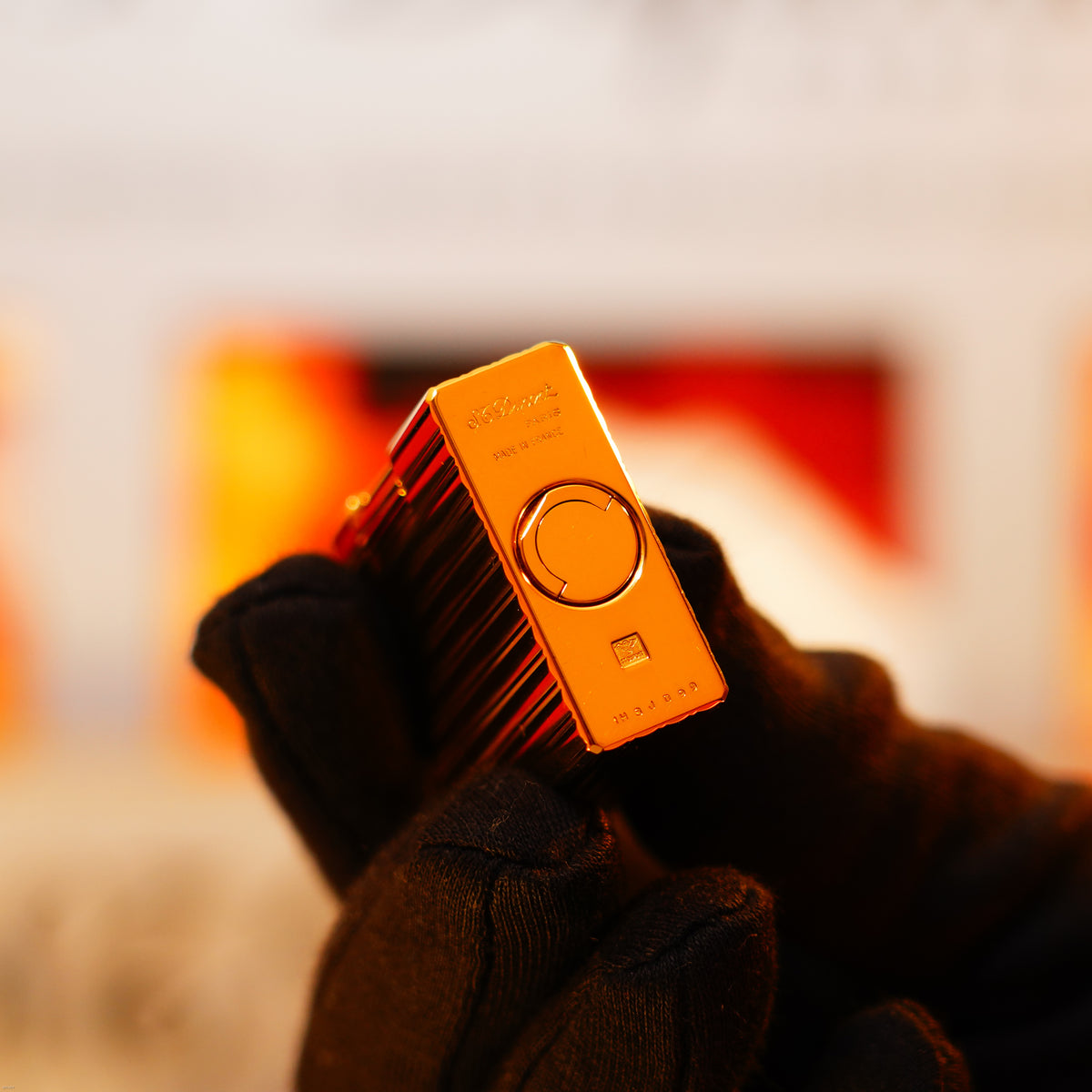 Short Lighter Vintage 1987 S.T. Dupont Ligne 1 Heavy 24k Gold Finish Short “Vertical ...
