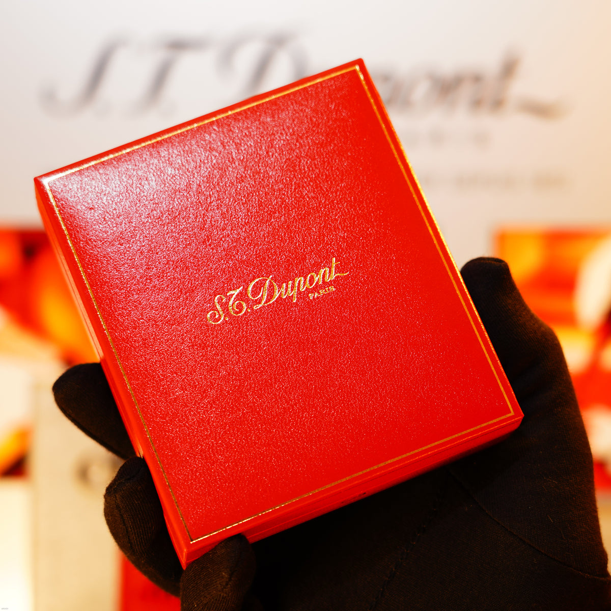 Vintage 1990 S.T. Dupont Ligne 1 Small “Barley Pattern” Lighter – 20‑Micron Gold‑Plated Finish, Full Set, Excellent Condition