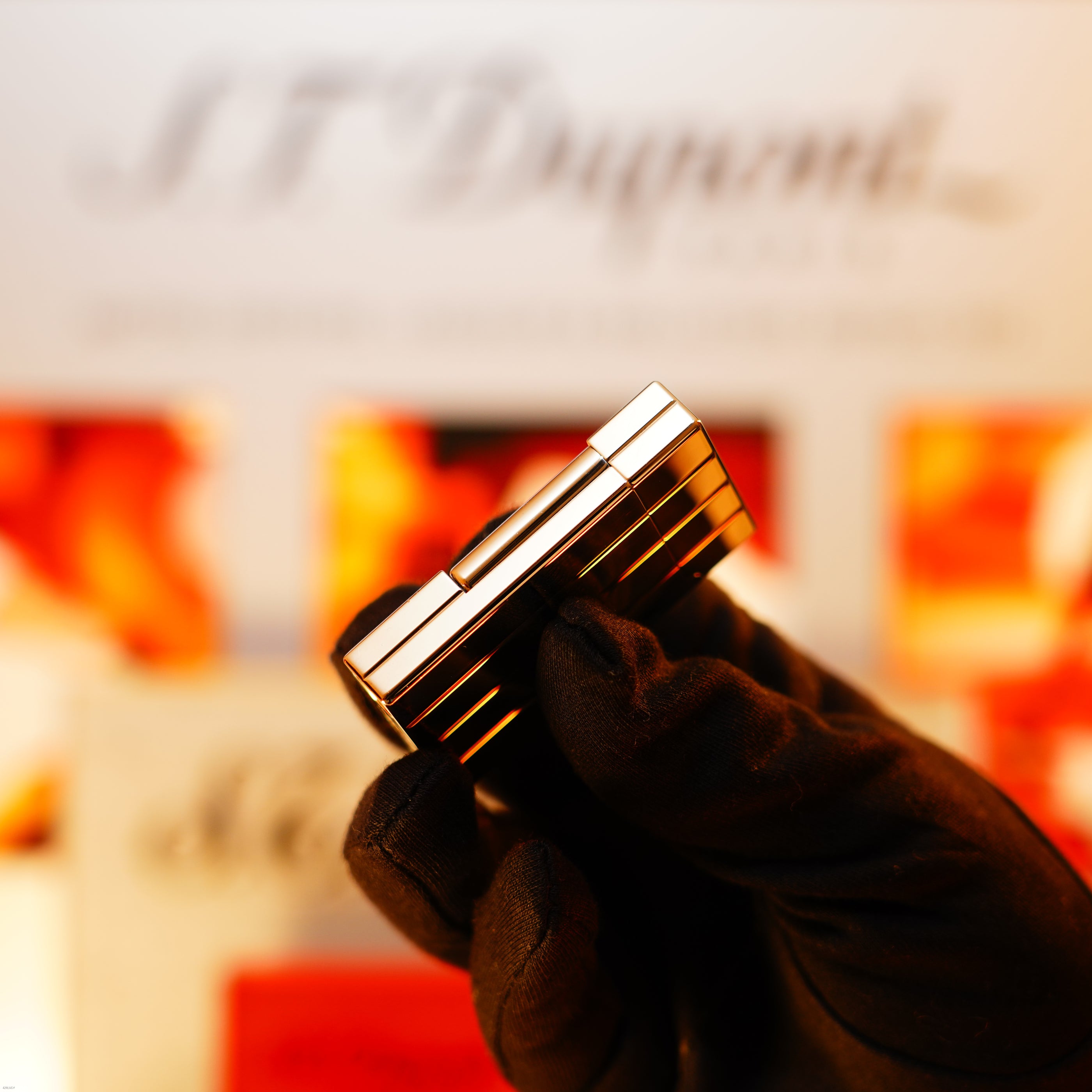 Vintage 2000 S.T. Dupont Ligne 2 Large “Night &amp; Light” Diamonds Edition – Solid Platinum Bar Set with 14 Natural Brilliant Diamonds, Loud Clink, Full Set with Certificate