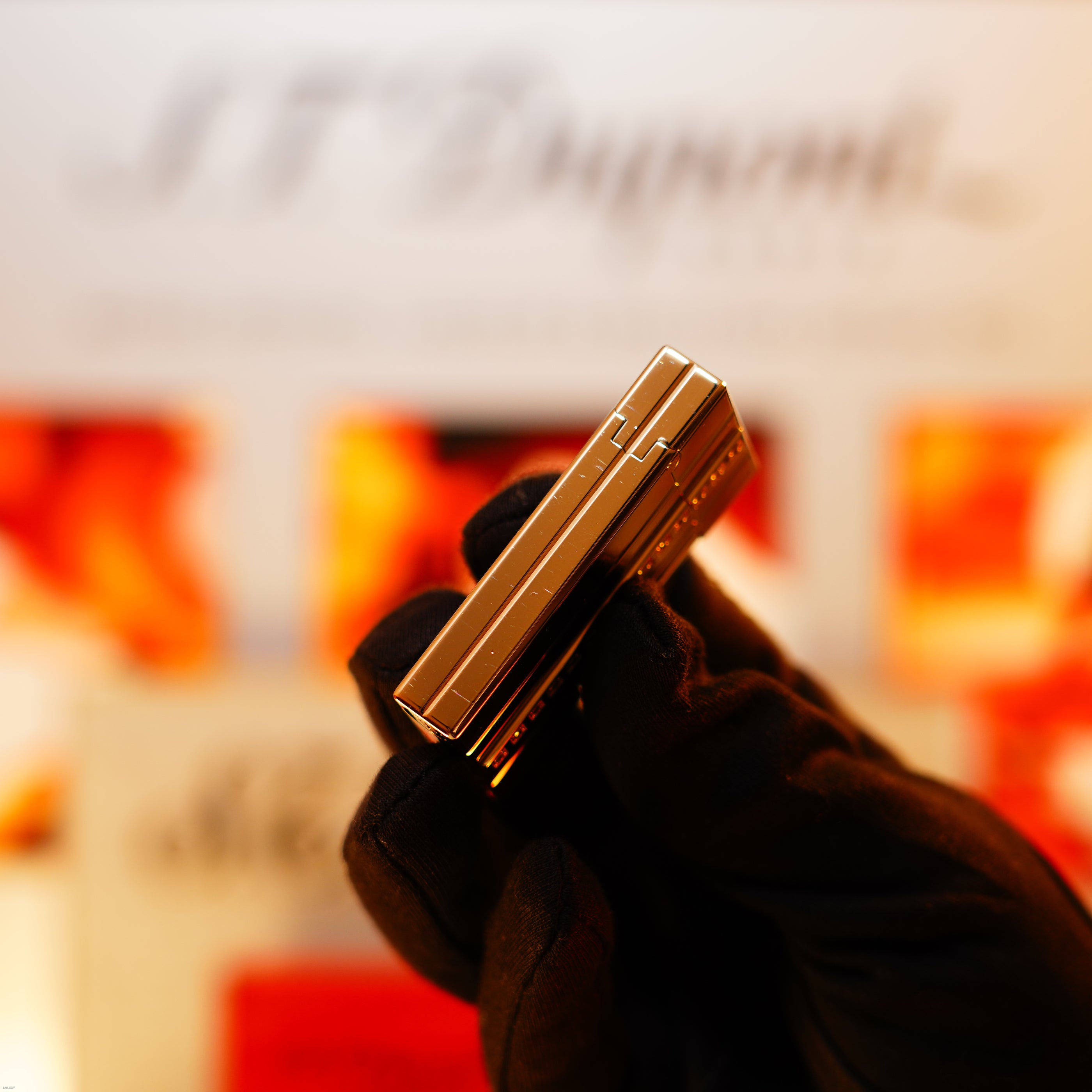 Vintage 2000 S.T. Dupont Ligne 2 Large “Night &amp; Light” Diamonds Edition – Solid Platinum Bar Set with 14 Natural Brilliant Diamonds, Loud Clink, Full Set with Certificate