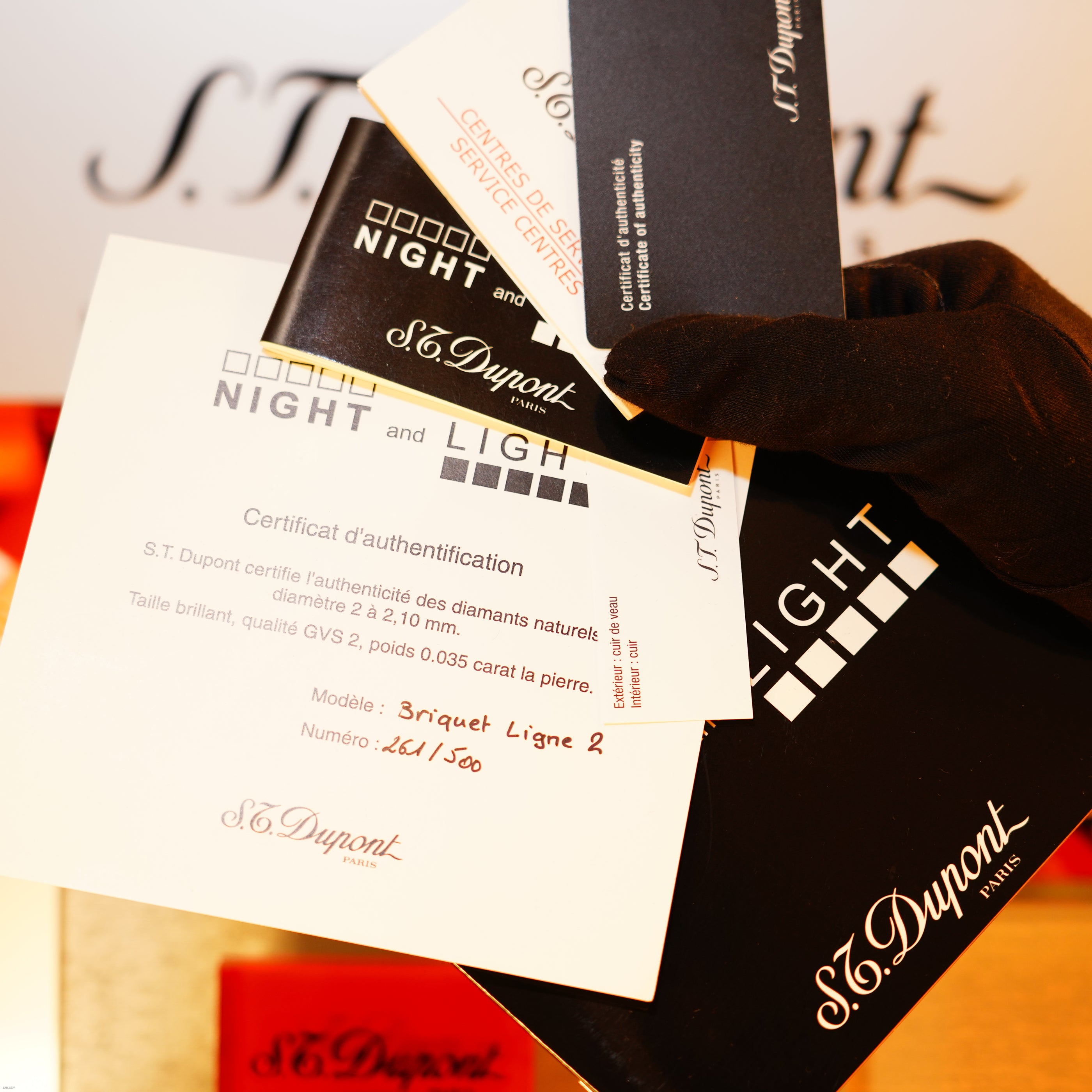 Vintage 2000 S.T. Dupont Ligne 2 Large “Night &amp; Light” Diamonds Edition – Solid Platinum Bar Set with 14 Natural Brilliant Diamonds, Loud Clink, Full Set with Certificate