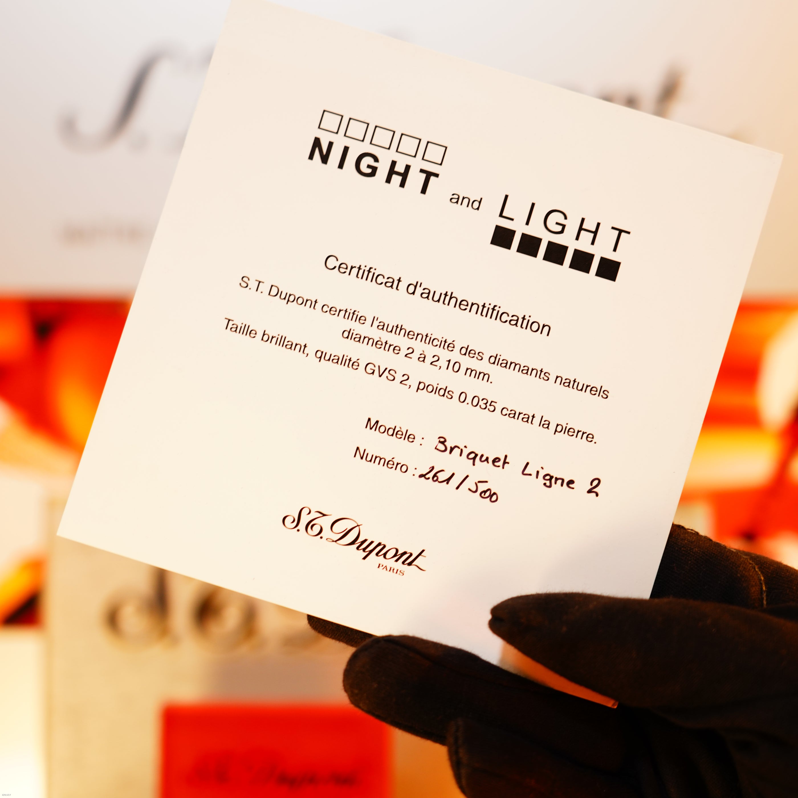 Vintage 2000 S.T. Dupont Ligne 2 Large “Night &amp; Light” Diamonds Edition – Solid Platinum Bar Set with 14 Natural Brilliant Diamonds, Loud Clink, Full Set with Certificate