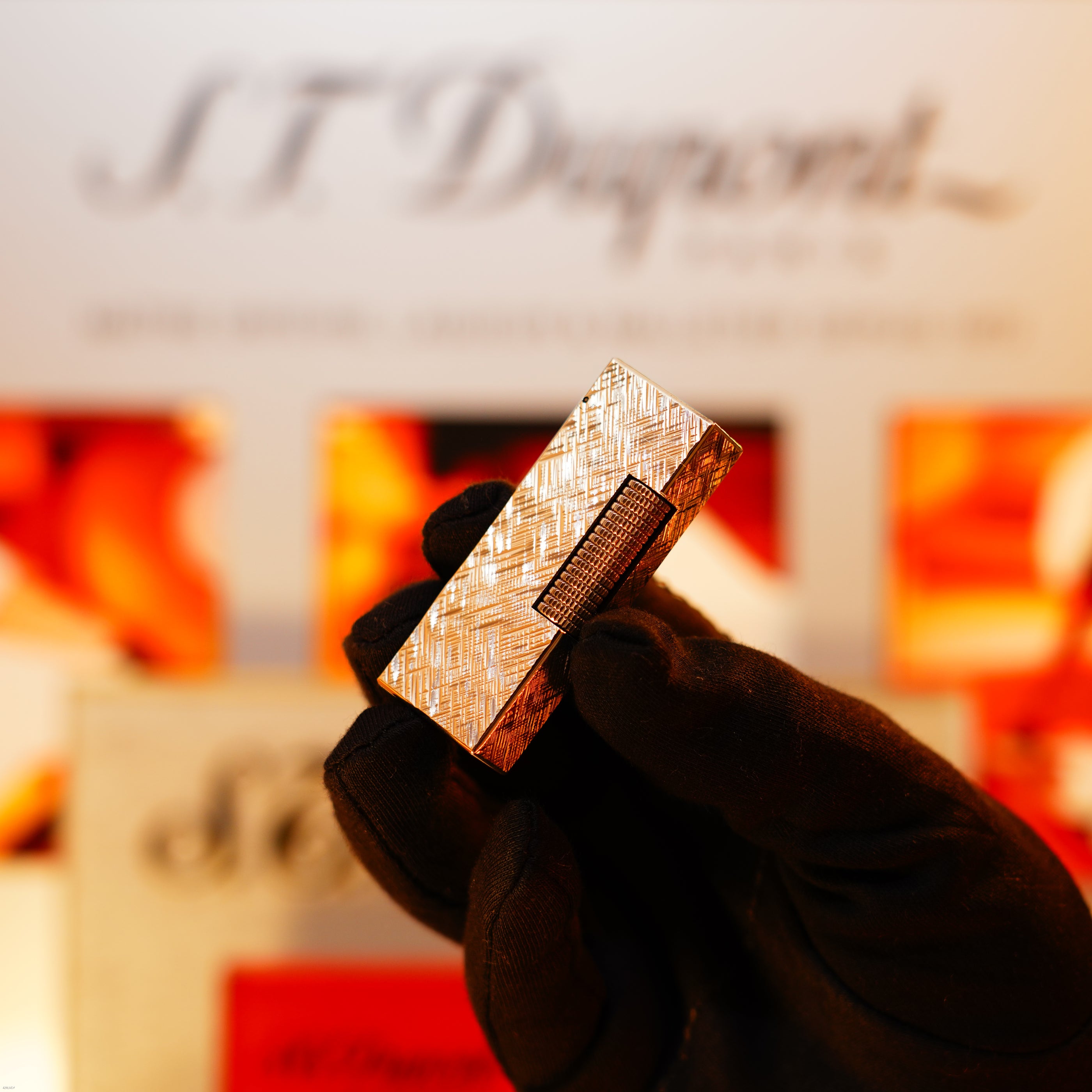 Vintage 1971 Dunhill Rollagas “Cross Hatch” Lighter – Heavy Silver Finish, Rare Early Pattern, Good Full Set