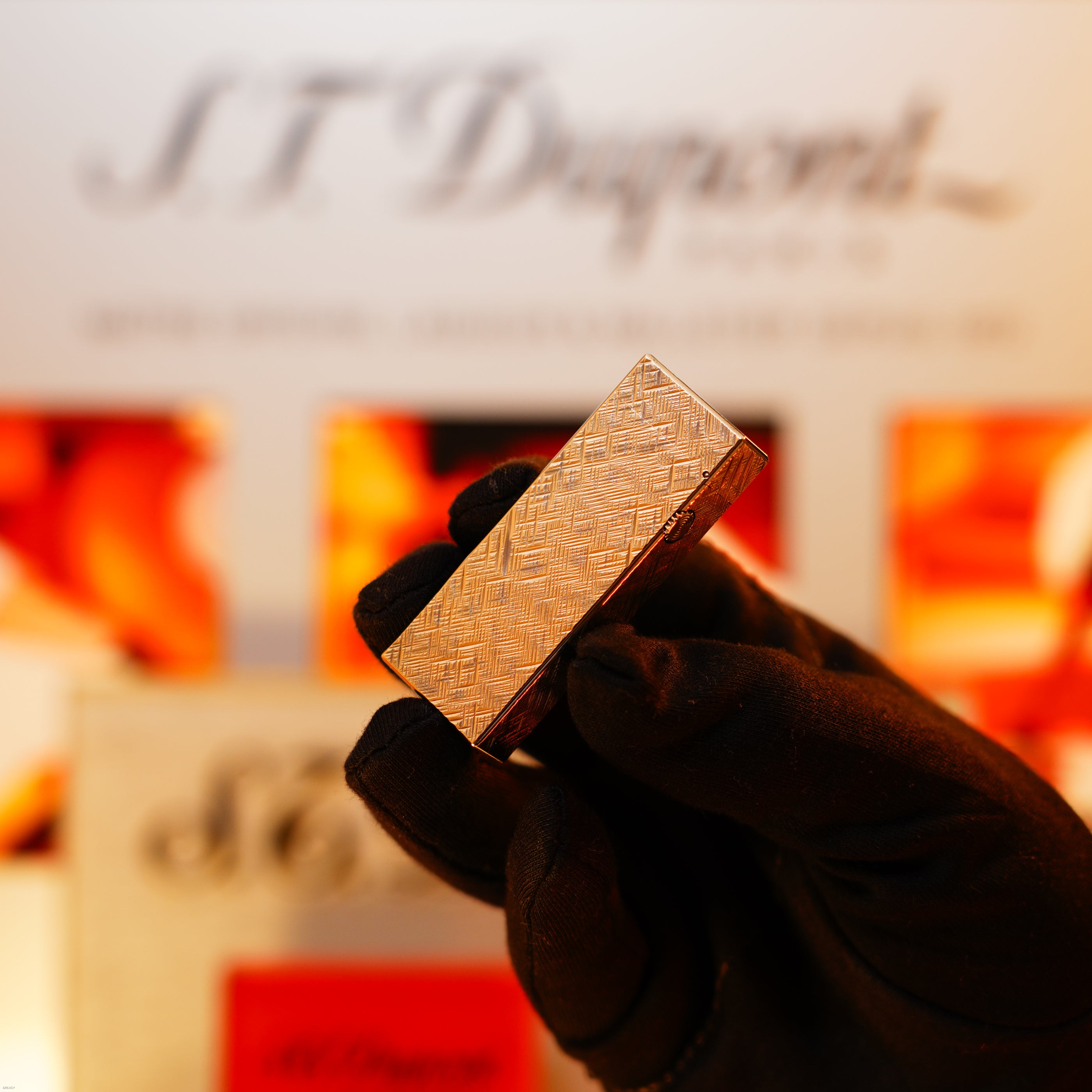 Vintage 1971 Dunhill Rollagas “Cross Hatch” Lighter – Heavy Silver Finish, Rare Early Pattern, Good Full Set