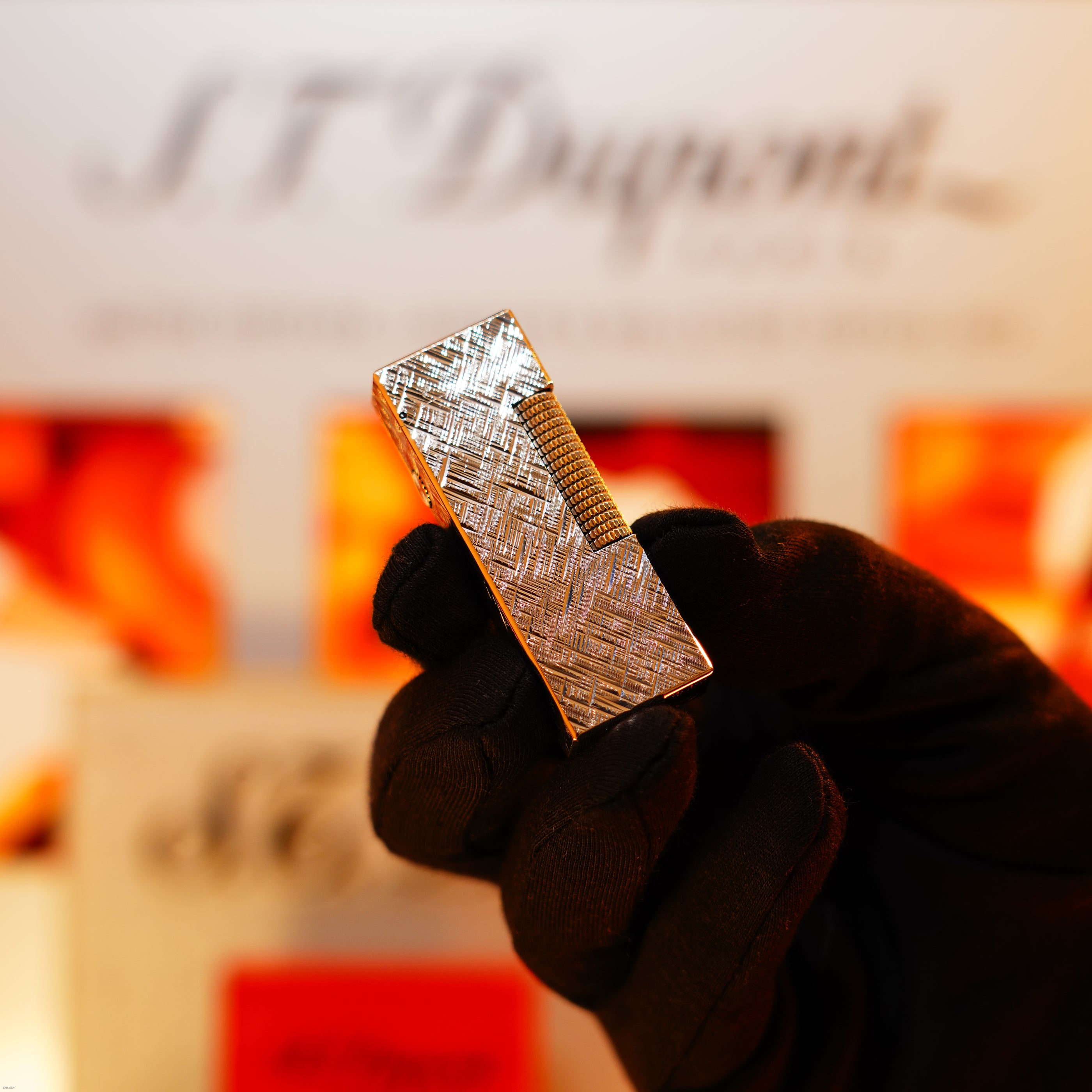 Vintage 1971 Dunhill Rollagas “Cross Hatch” Lighter – Heavy Silver Finish, Rare Early Pattern, Good Full Set