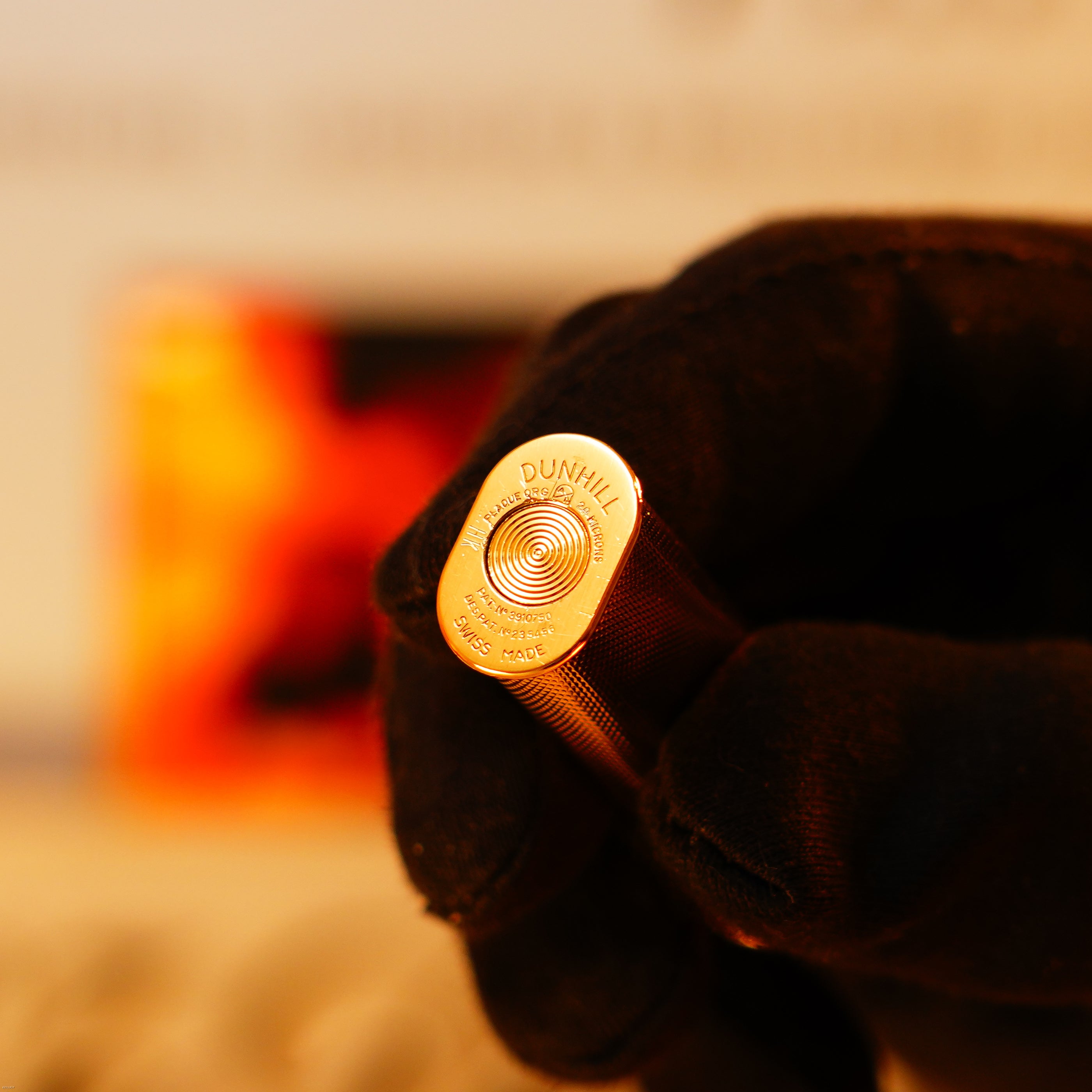 Vintage 1960 Dunhill Dress Lighter – Heavy 24K Gold‑Plated “Barley Pattern”, New Old Stock Full Set from London’s Golden Era