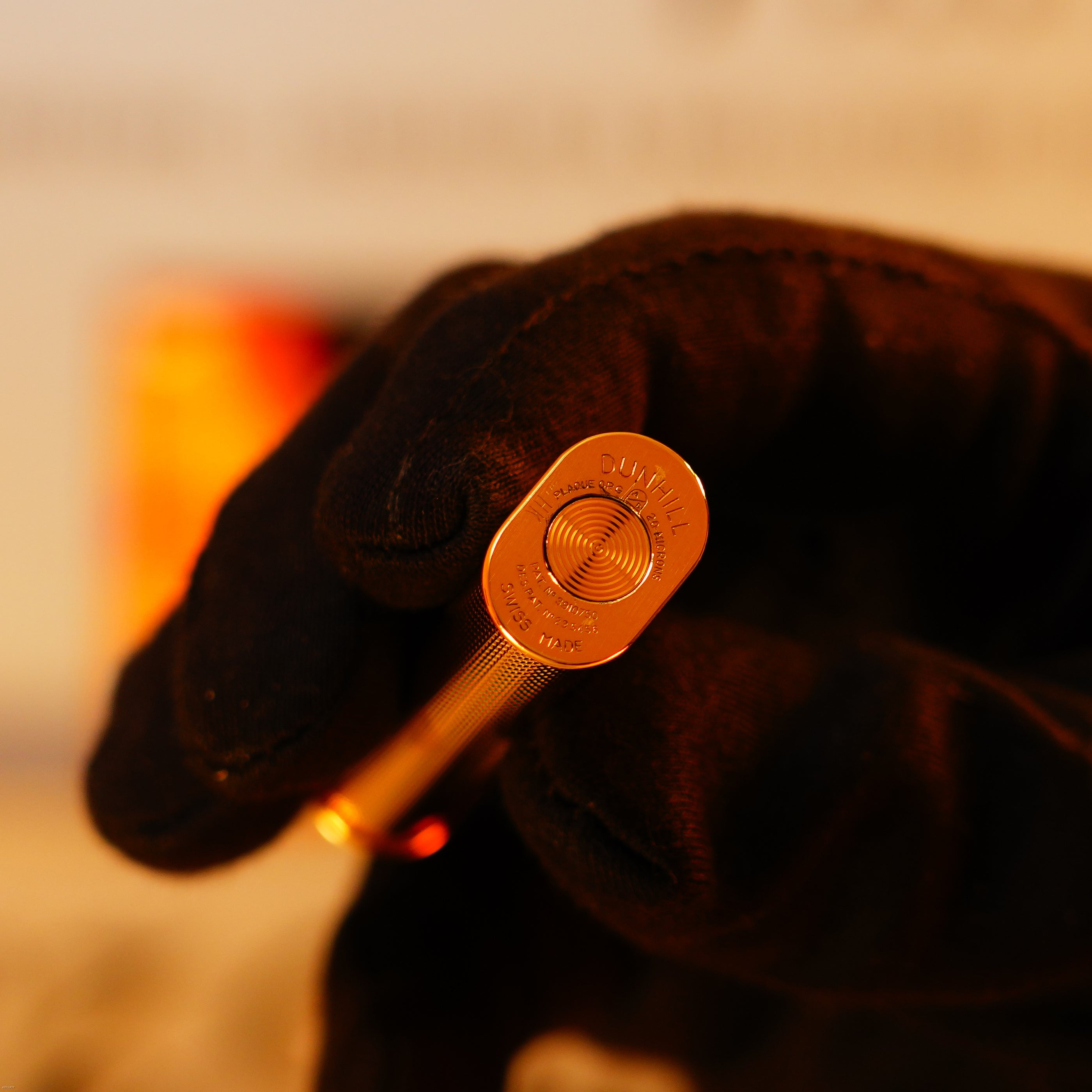 Vintage 1960 Dunhill Dress Lighter – Heavy 24K Gold‑Plated “Barley Pattern”, New Old Stock Full Set from London’s Golden Era