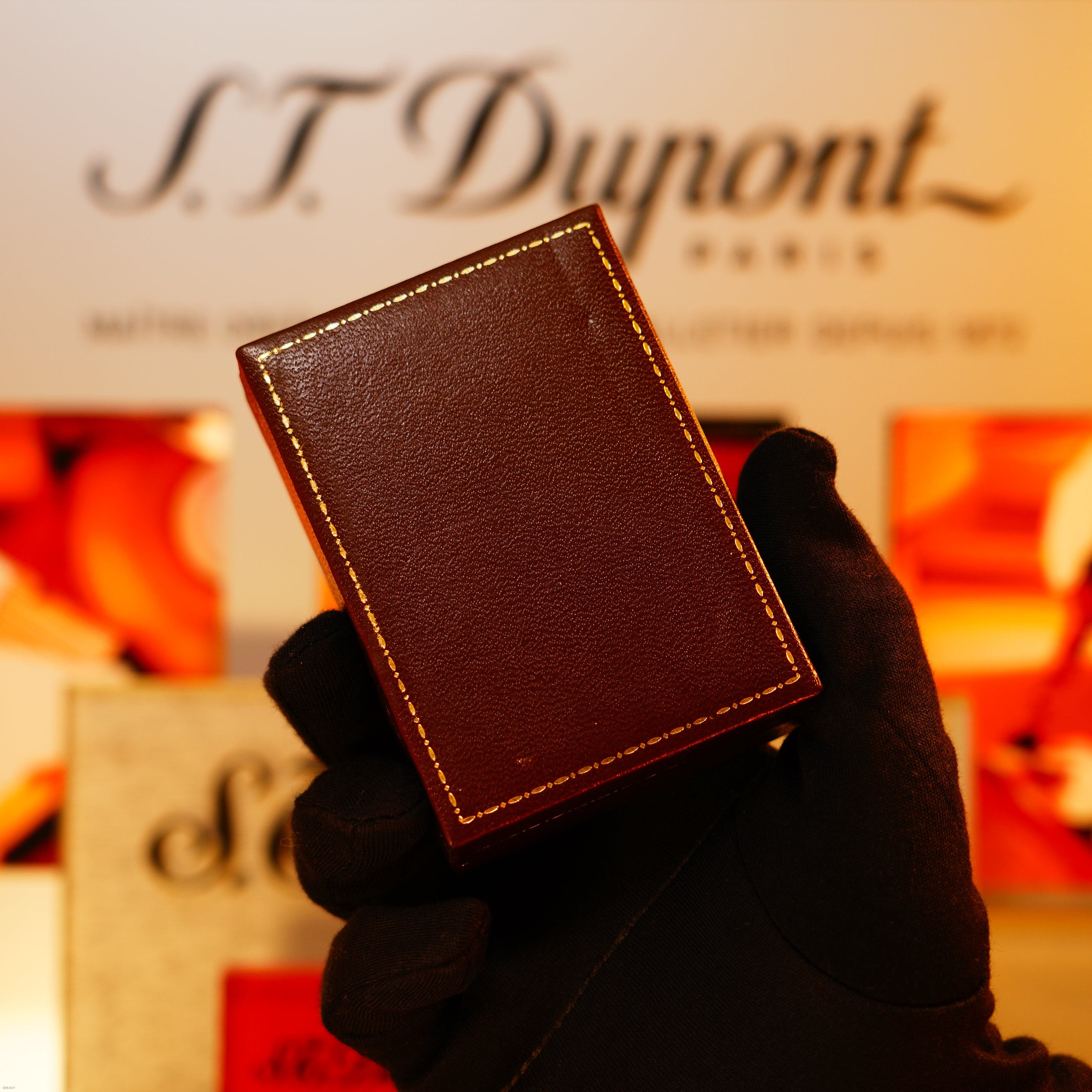 Vintage 1960 Dunhill Dress Lighter – Heavy 24K Gold‑Plated “Barley Pattern”, New Old Stock Full Set from London’s Golden Era