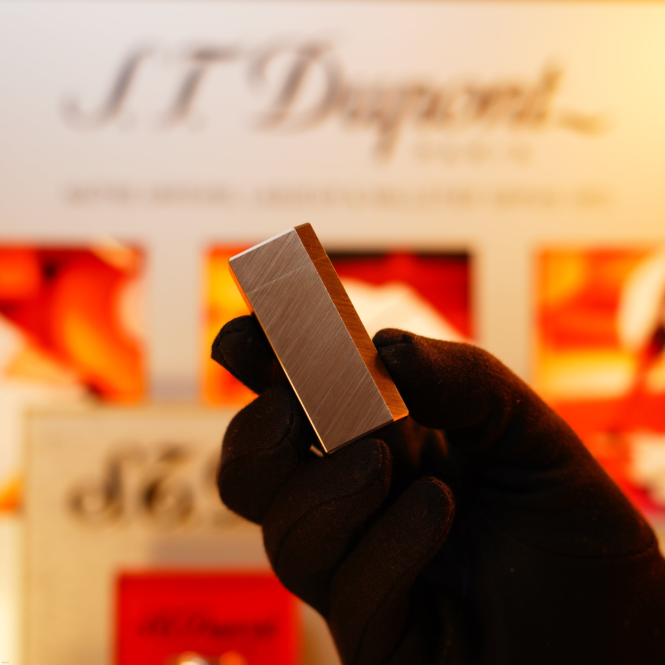 Vintage 1980 Cartier Mini “Pentagon” Lighter – Brushed Heavy Platinum Finish, New Old Stock Condition, Rare Full Set