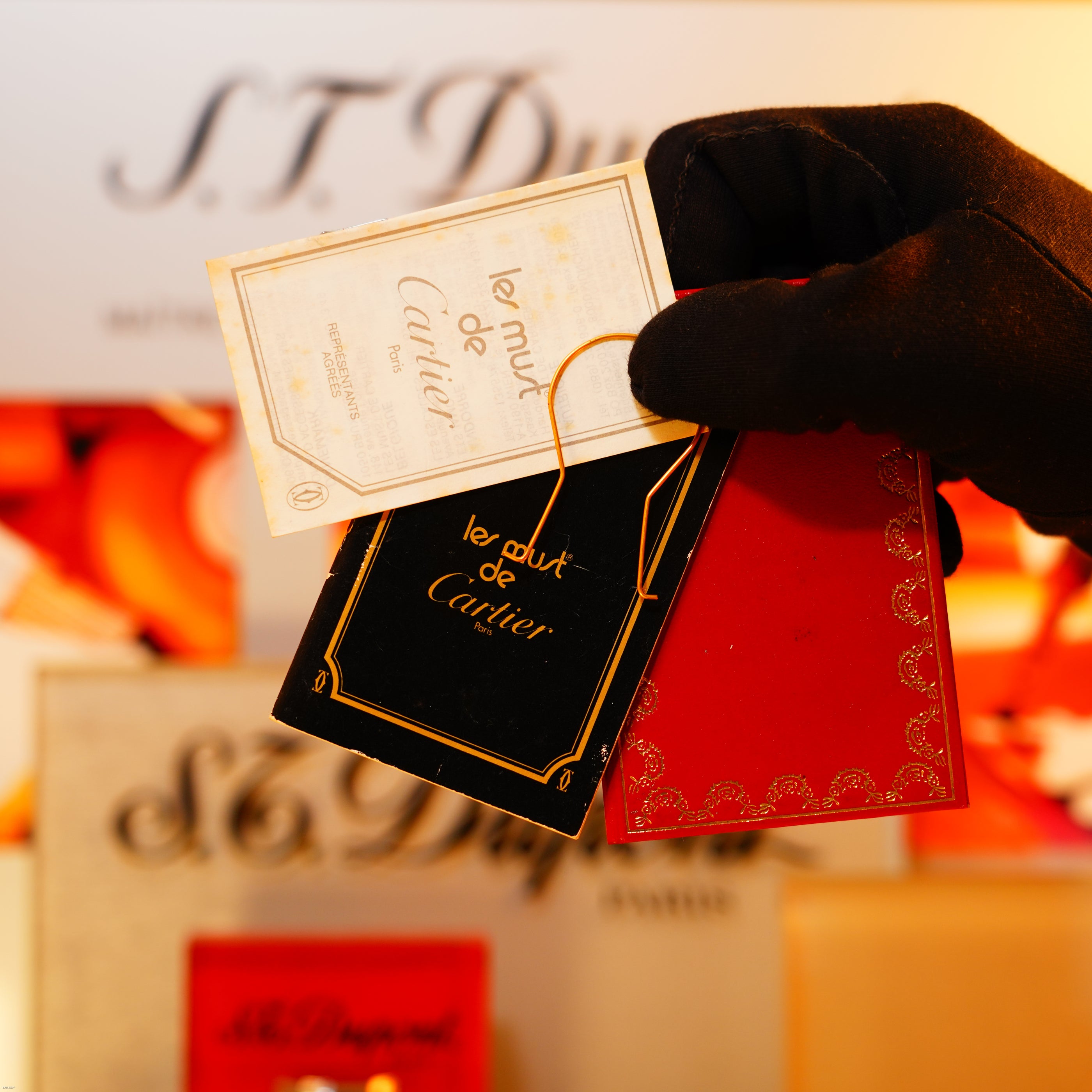 Vintage 1970 Cartier Solid 925 Silver Horizontal‑Line Lighter – Solid 18K Gold Bands, New Old Stock Museum Condition, Rare Full Set