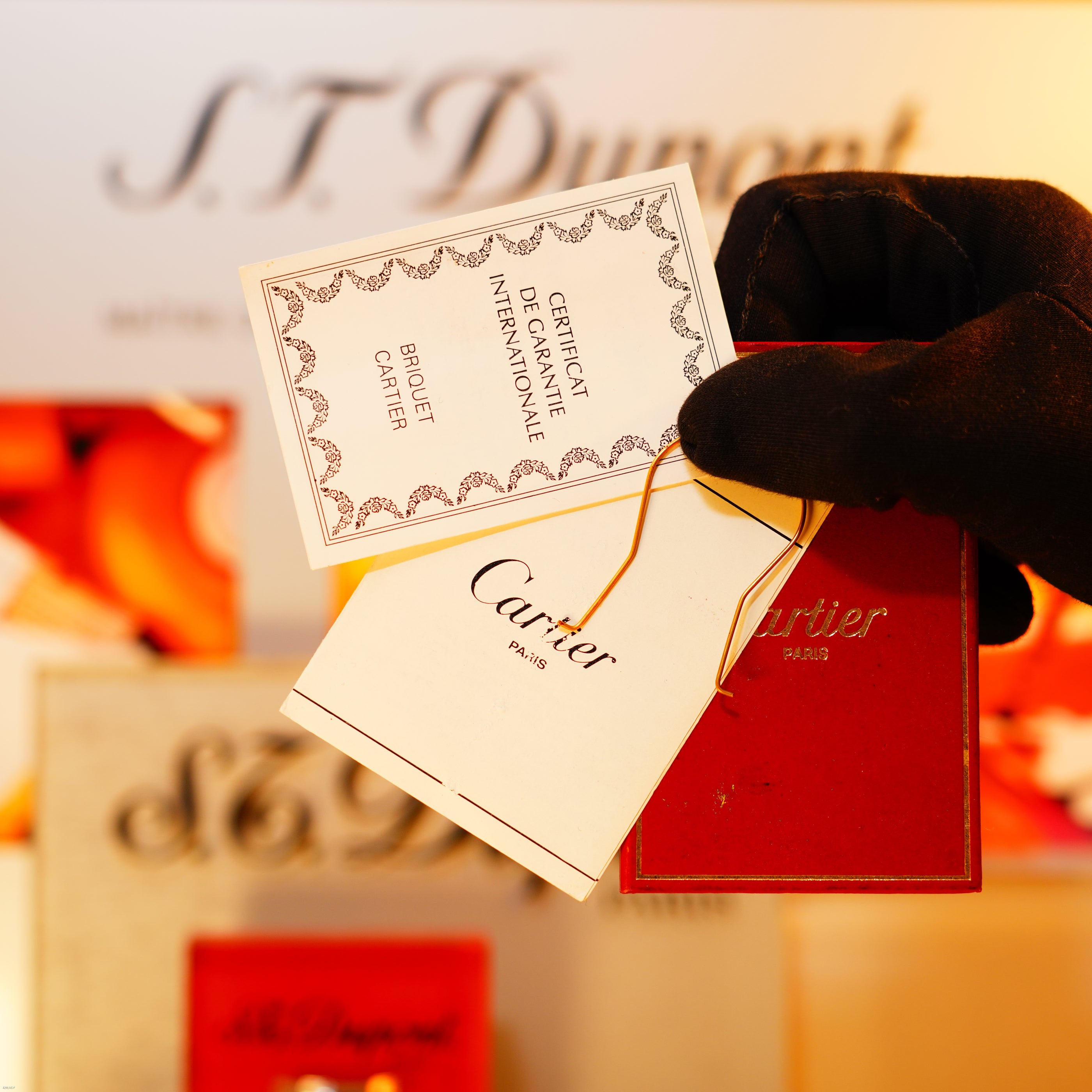 Vintage 1980 Cartier Standard Lighter – Full Black Natural Lacquer with Double‑C Logo, 24K Gold Finish & 18K Trinity Ring, Rare, Fair Condition