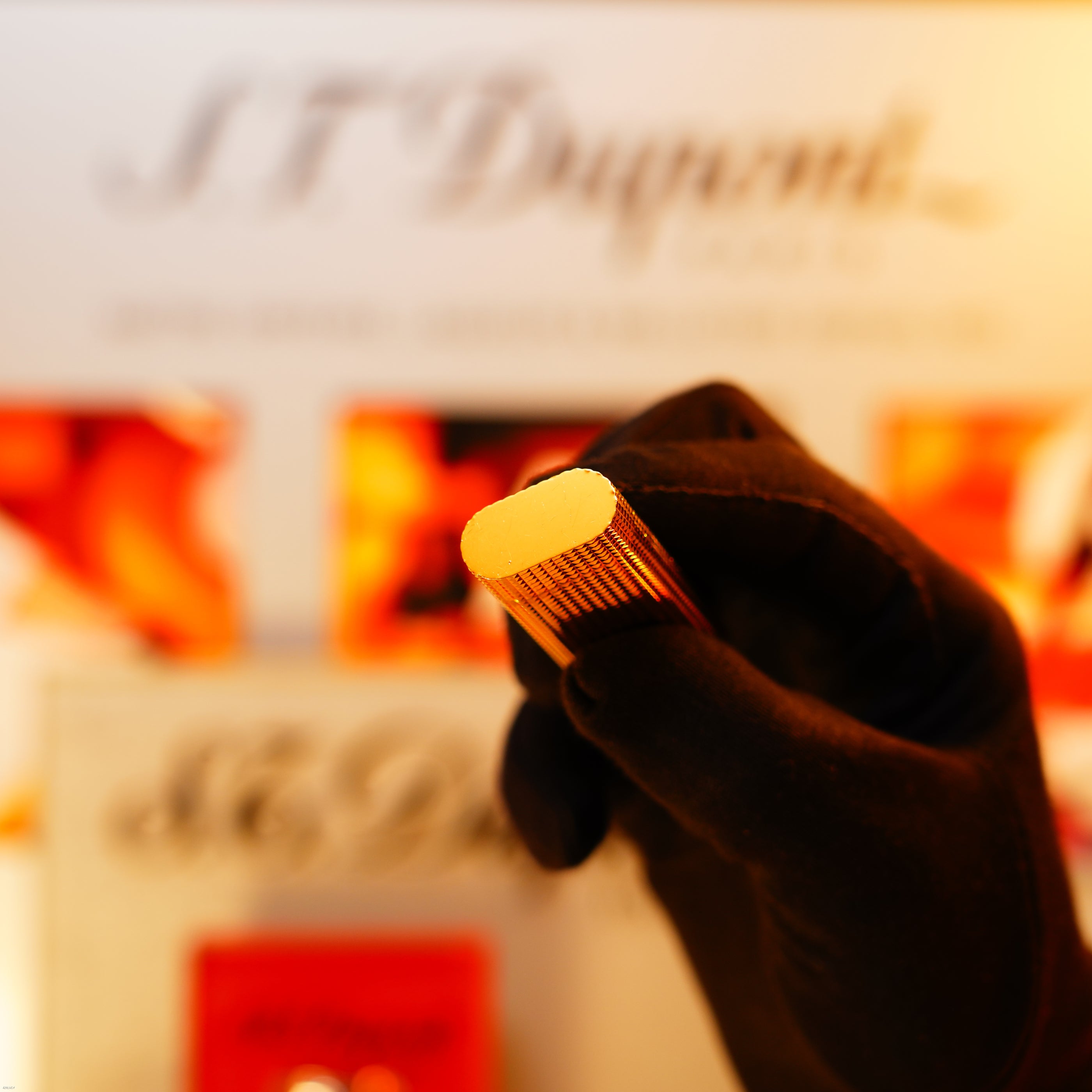 Vintage 1980 Cartier Lighter – Heavy 24K Gold Finish “Modern Diamond Pattern”, Rare Full Set with Box & Papers