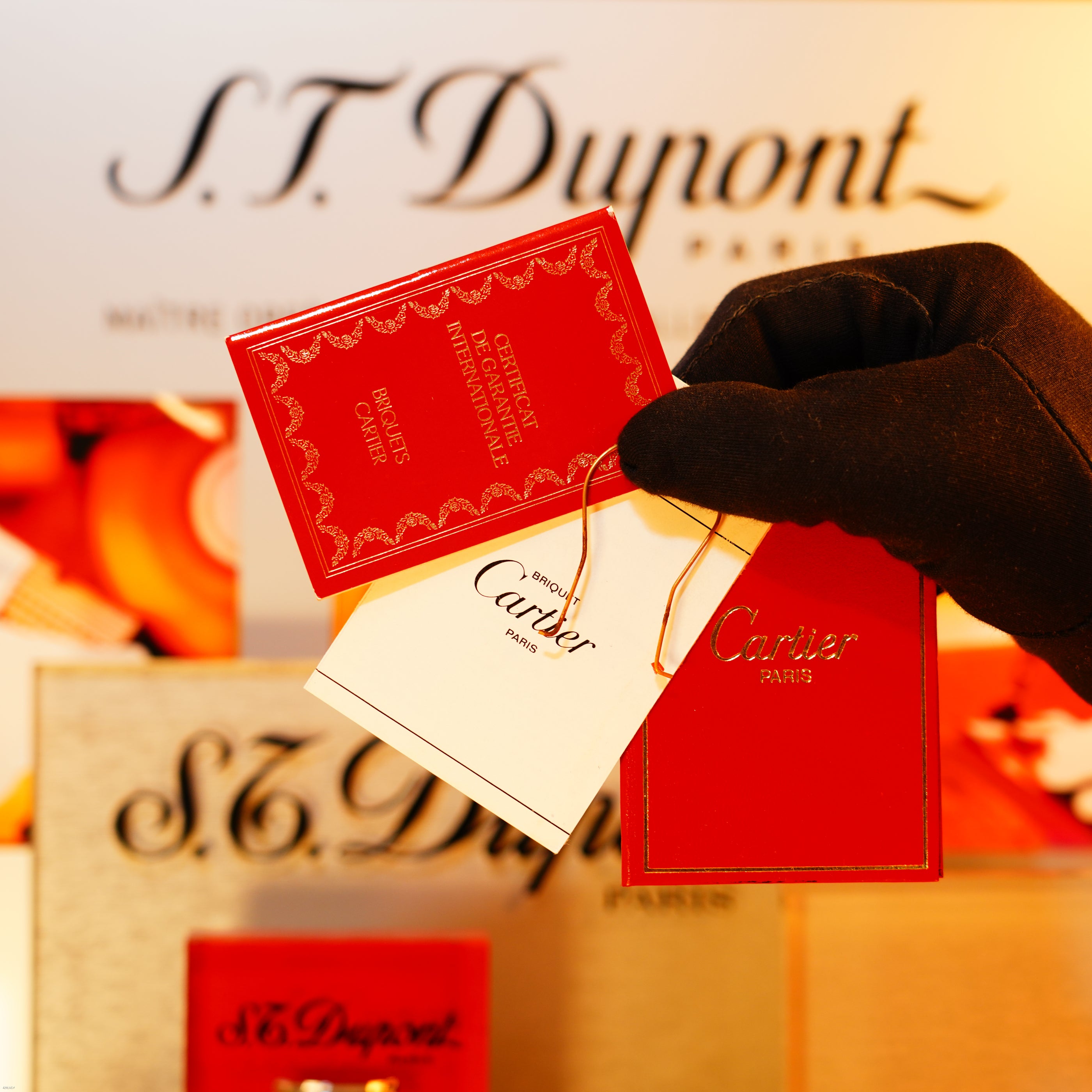 Vintage 1980 Cartier Lighter – Heavy 24K Gold Finish “Modern Diamond Pattern”, Rare Full Set with Box & Papers