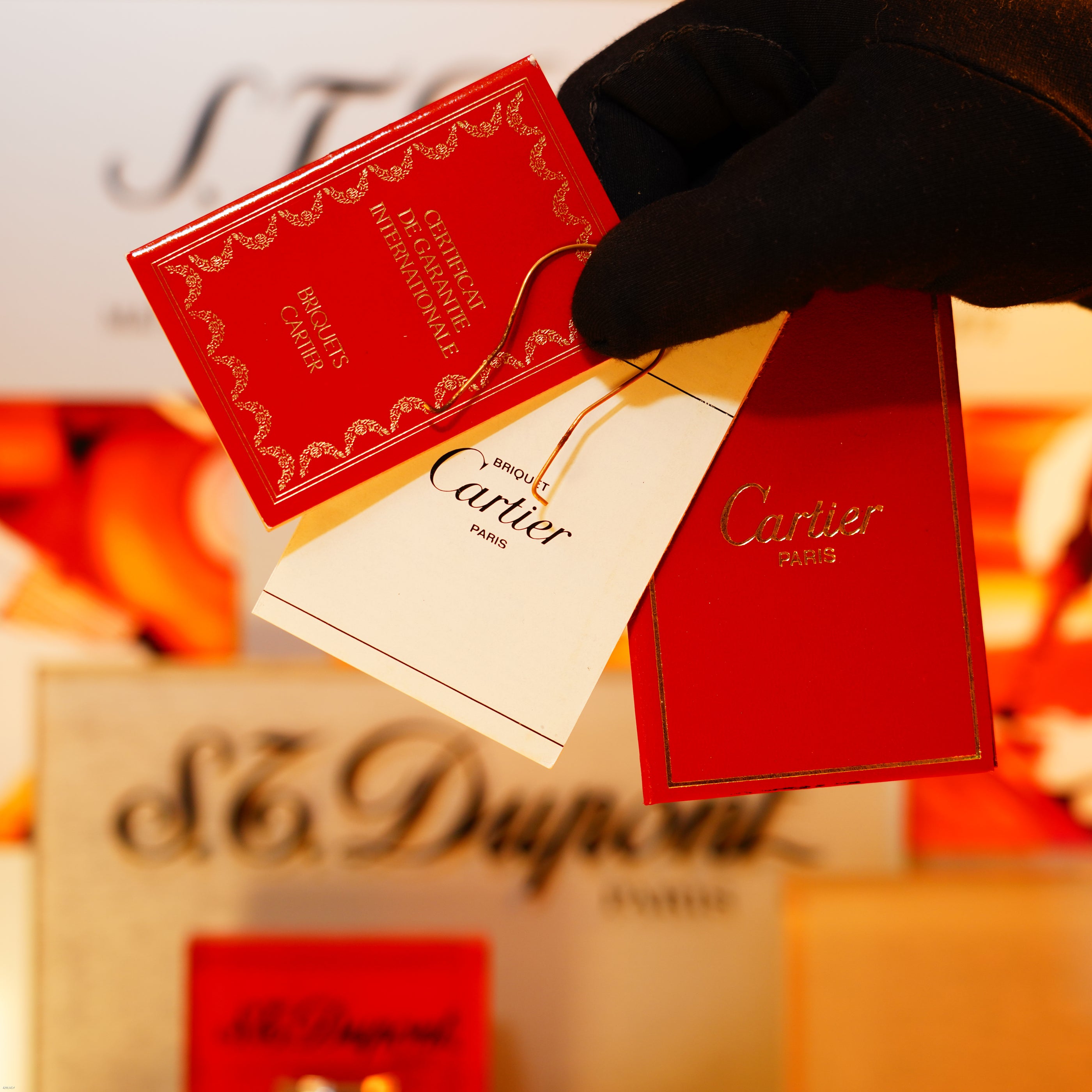 Vintage 1980 Cartier Lighter – Heavy 24K Gold Finish “Modern Diamond Pattern”, Rare Full Set with Box & Papers