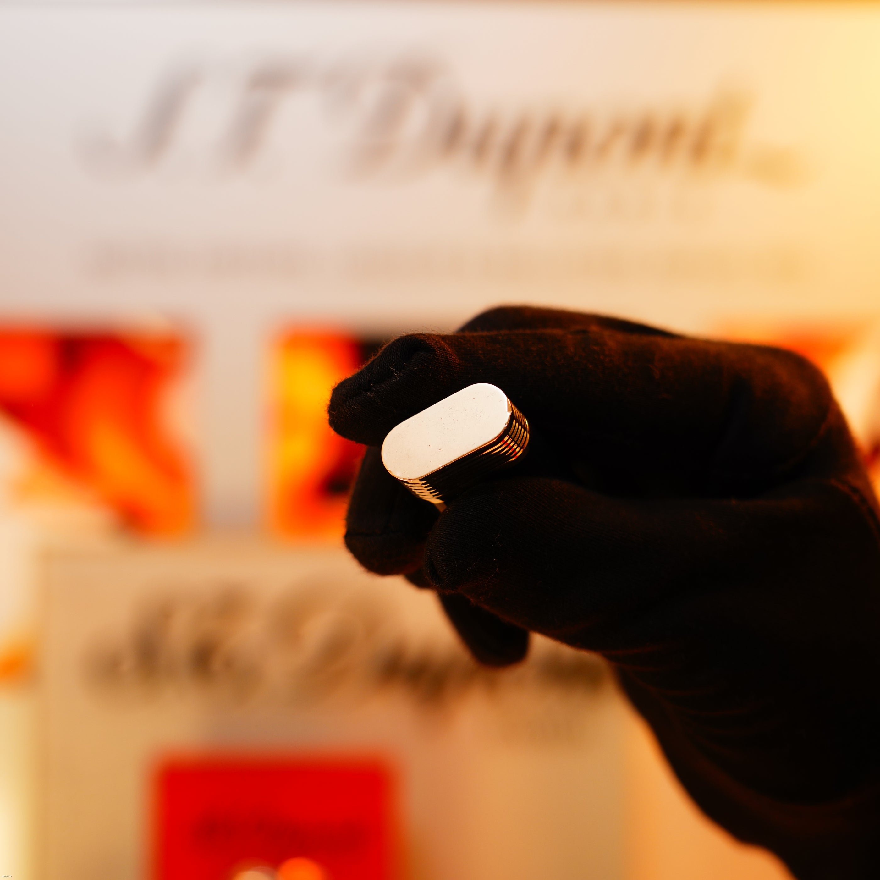 Vintage 1970 Cartier Solid 925 Silver Lighter – Natural Dark‑Blue Lacquer, Extremely Rare Early Model, Large Red Display Box & Papers, Good Condition