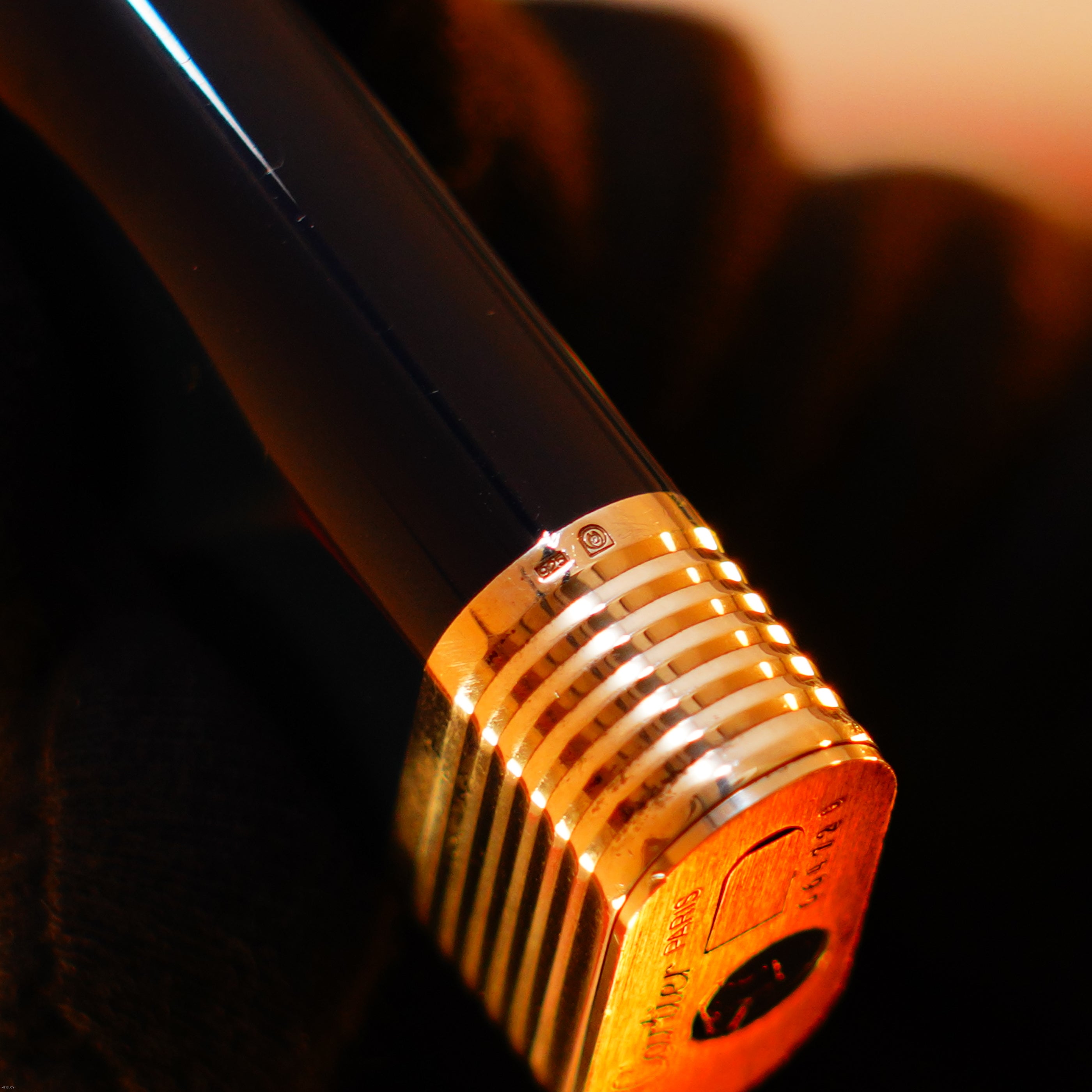 Vintage 1970 Cartier Solid 925 Silver Lighter – Natural Dark‑Blue Lacquer, Extremely Rare Early Model, Large Red Display Box & Papers, Good Condition