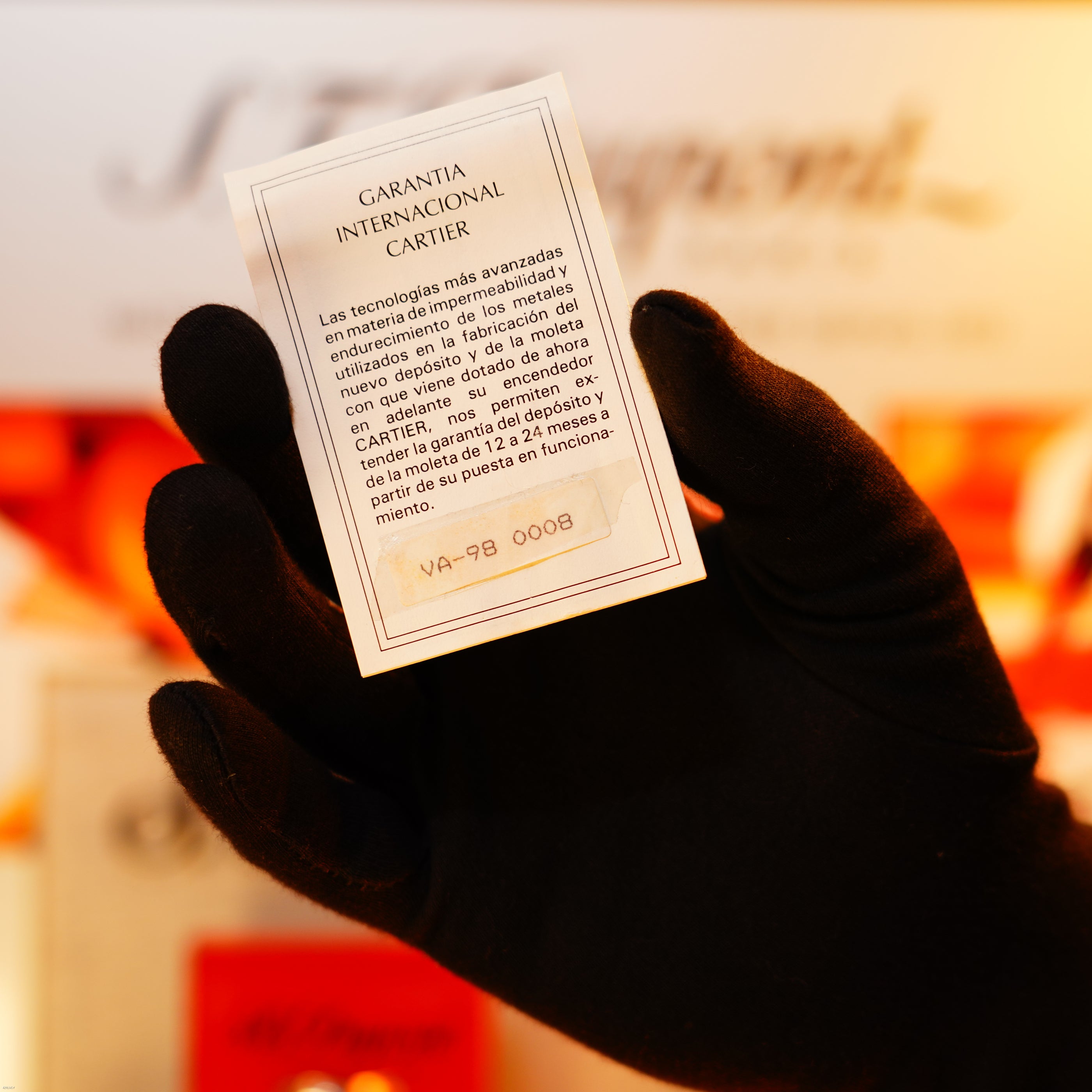 Vintage 1970 Cartier Solid 925 Silver Lighter – Natural Dark‑Blue Lacquer, Extremely Rare Early Model, Large Red Display Box & Papers, Good Condition