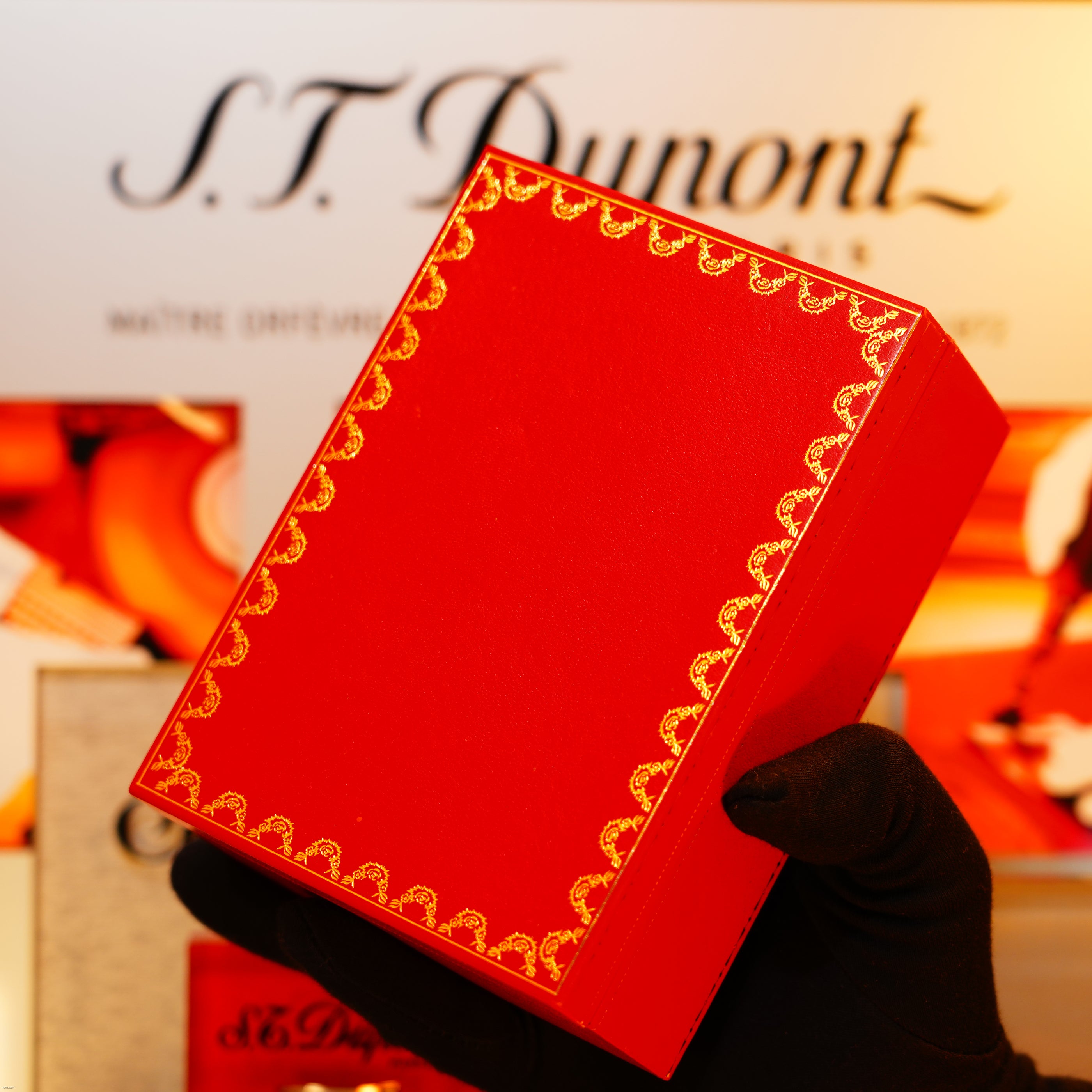 Vintage 1970 Cartier Solid 925 Silver Lighter – Natural Dark‑Blue Lacquer, Extremely Rare Early Model, Large Red Display Box & Papers, Good Condition