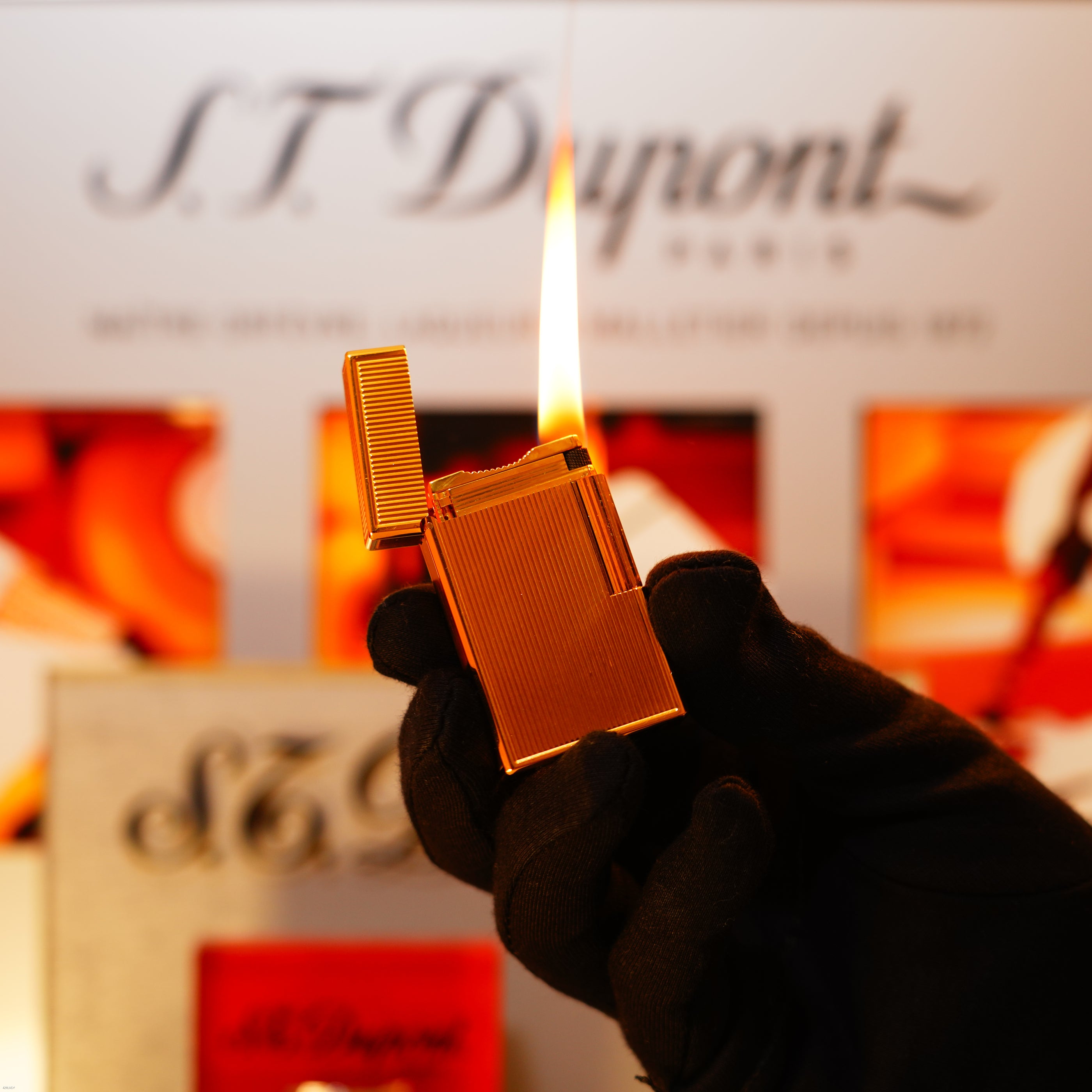 Vintage 1991 S.T. Dupont “Jubile” Limited Edition Petrol Lighter – 18K Gold-Finish Paris Series, Limited to 1500 Worldwide