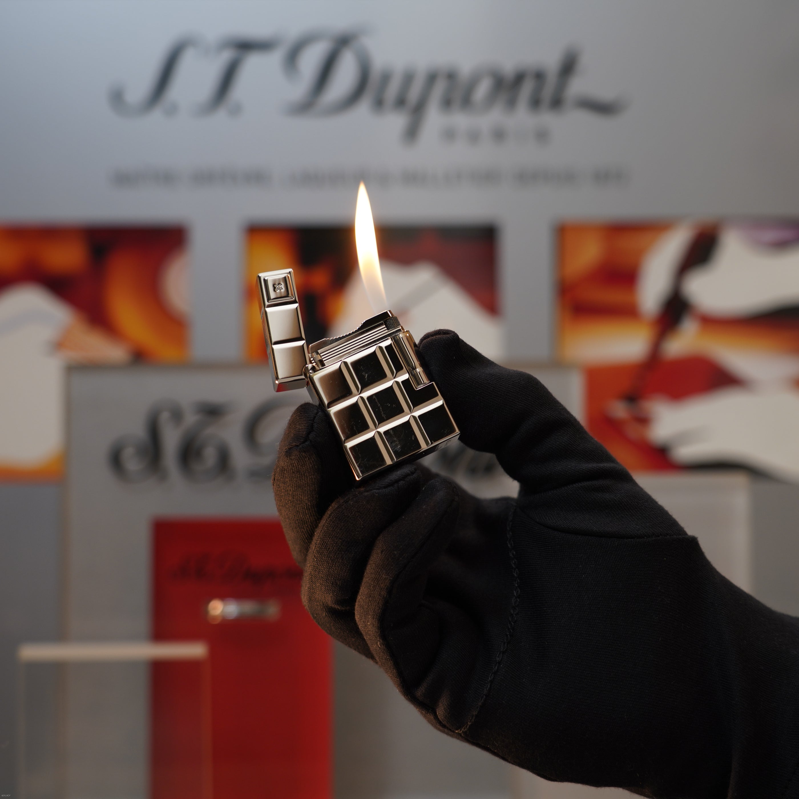 Vintage 2001 S.T. Dupont Limited Edition Platinum Natural Diamond 60 Years Anniversary Ligne 1 Lighter