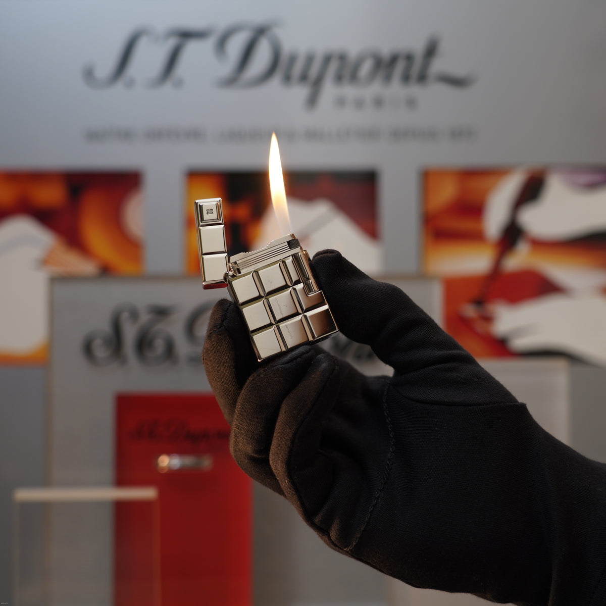 Vintage 2001 S.T. Dupont Limited Edition Platinum Natural Diamond 60 Years Anniversary Ligne 1 Lighter