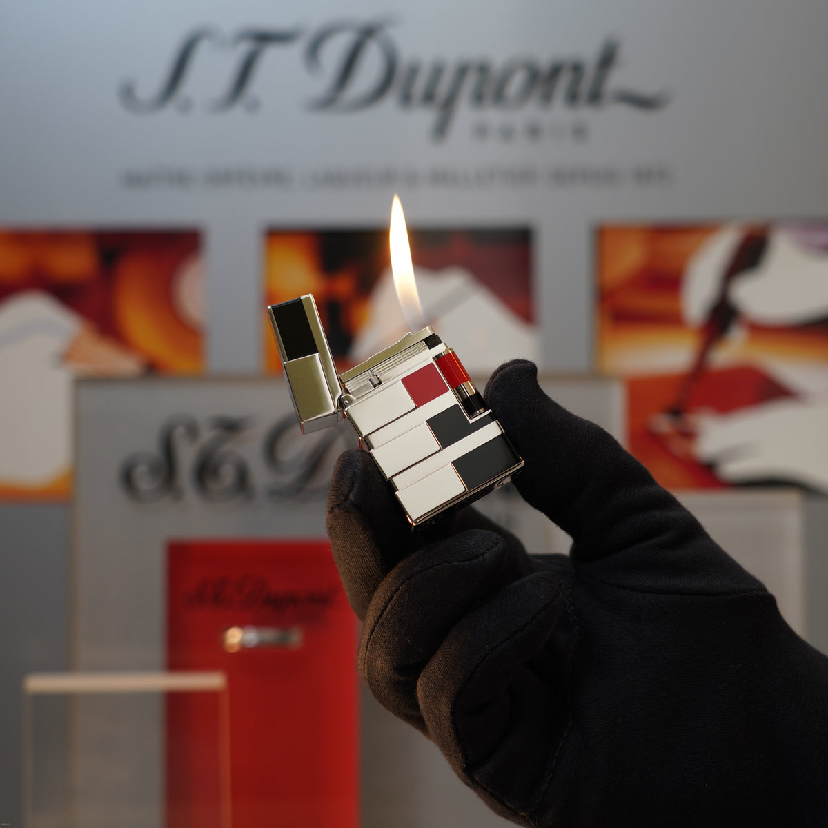 Vintage 2003 S.T. Dupont Gatsby ART & Technique Limited Edition Heavy Platinum Ligne 2 Lighter Clink Sound