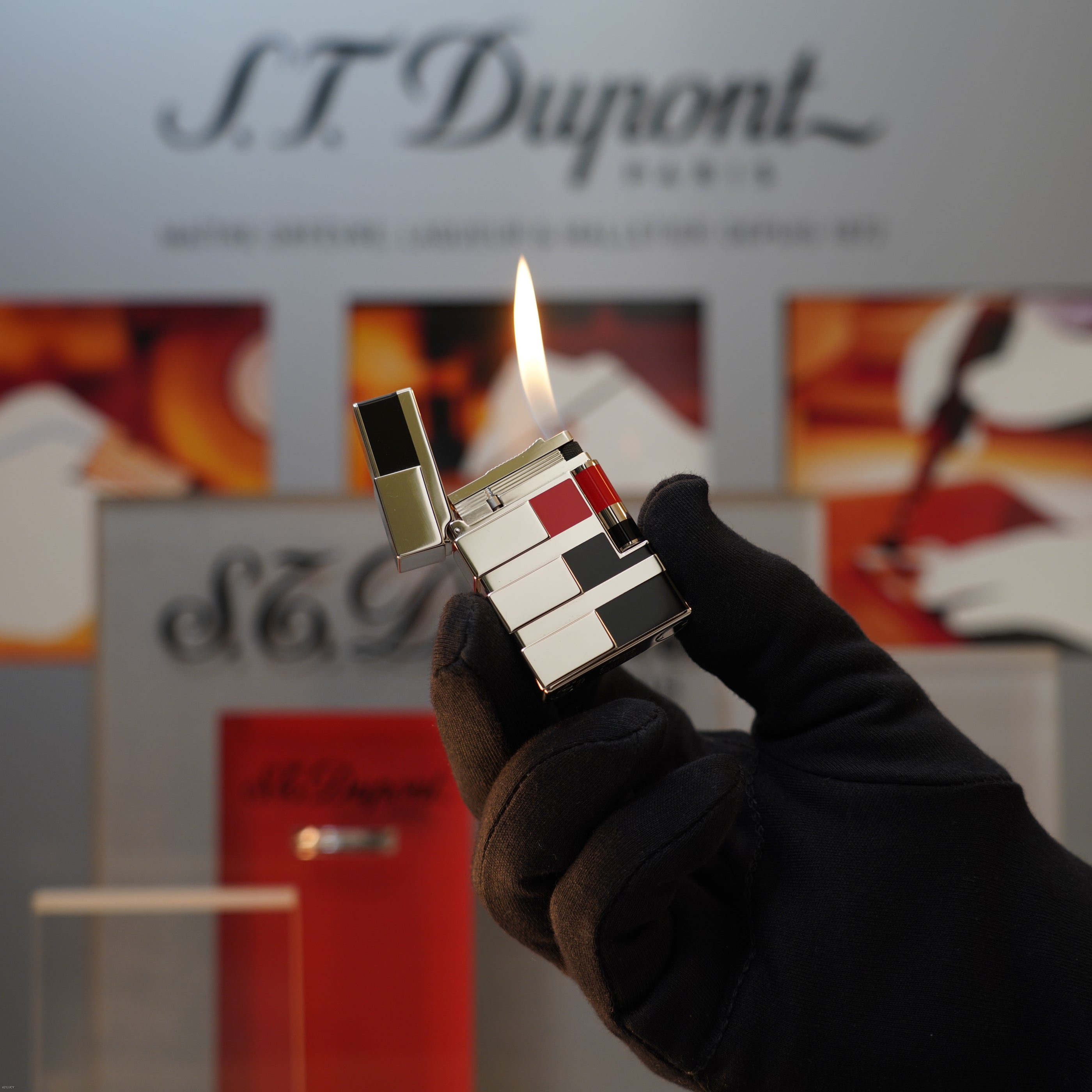 Vintage 2003 S.T. Dupont Gatsby ART & Technique Limited Edition Heavy Platinum Ligne 2 Lighter Clink Sound