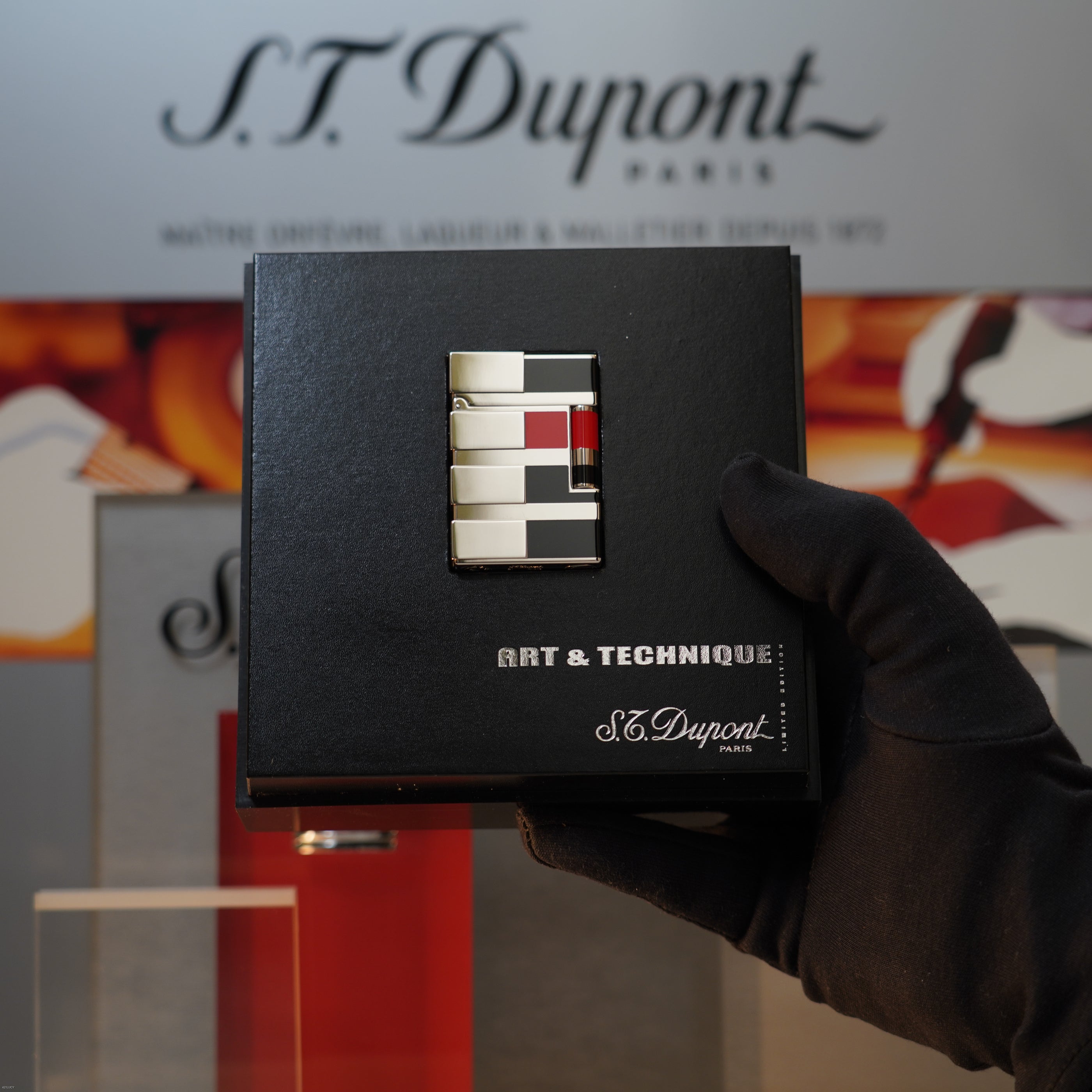 Vintage 2003 S.T. Dupont Gatsby ART & Technique Limited Edition Heavy Platinum Ligne 2 Lighter Clink Sound