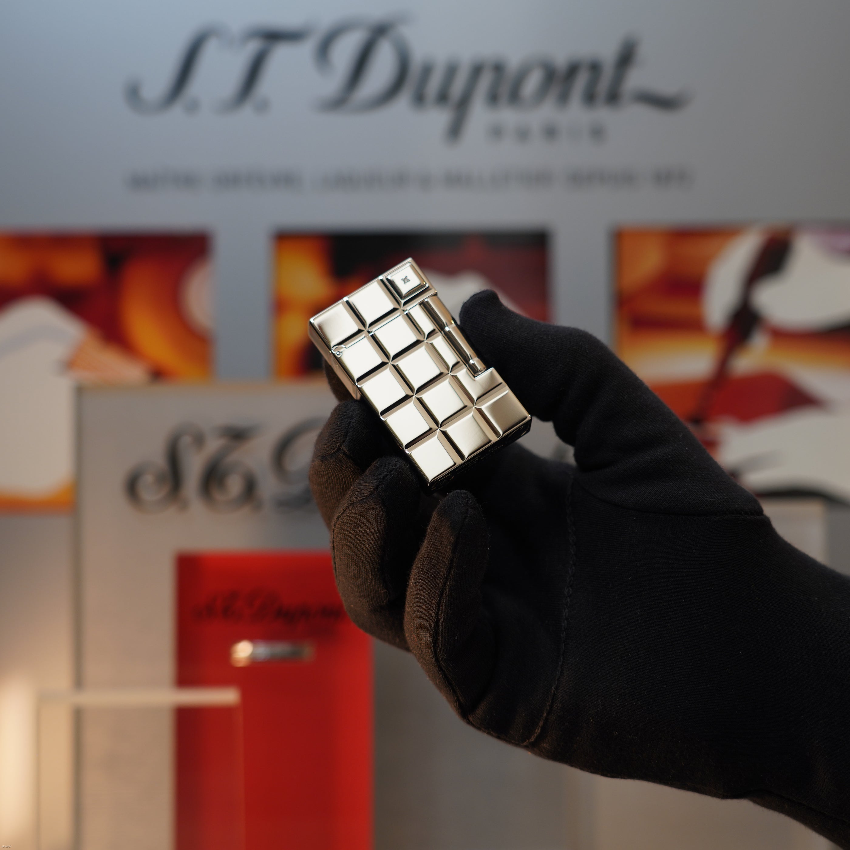 Vintage 1990 S.T. Dupont Large Ligne 2 Heavy Platinum Natural Diamond 60 Years Anniversary Limited Edition Lighter Clink Sound