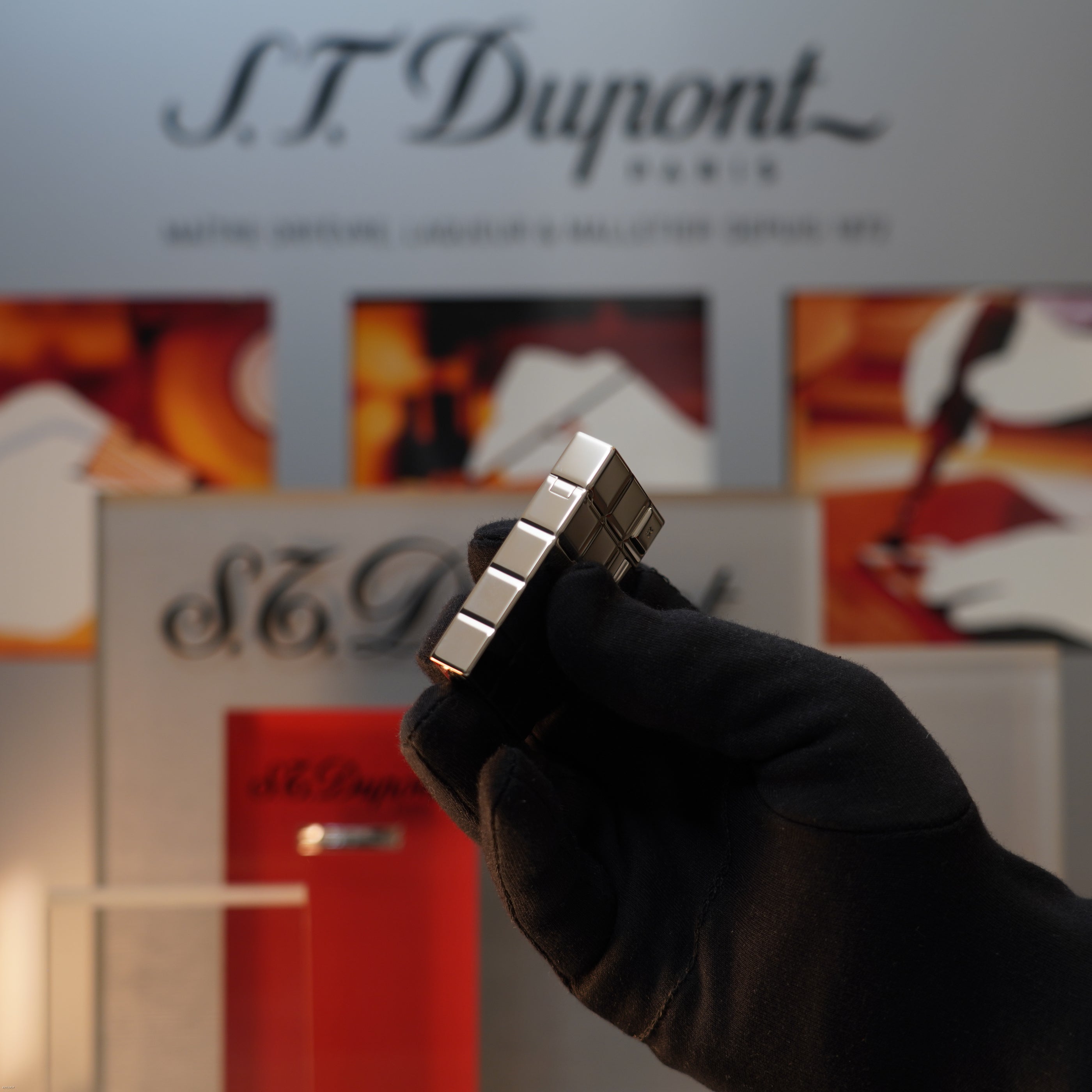 Vintage 1990 S.T. Dupont Large Ligne 2 Heavy Platinum Natural Diamond 60 Years Anniversary Limited Edition Lighter Clink Sound