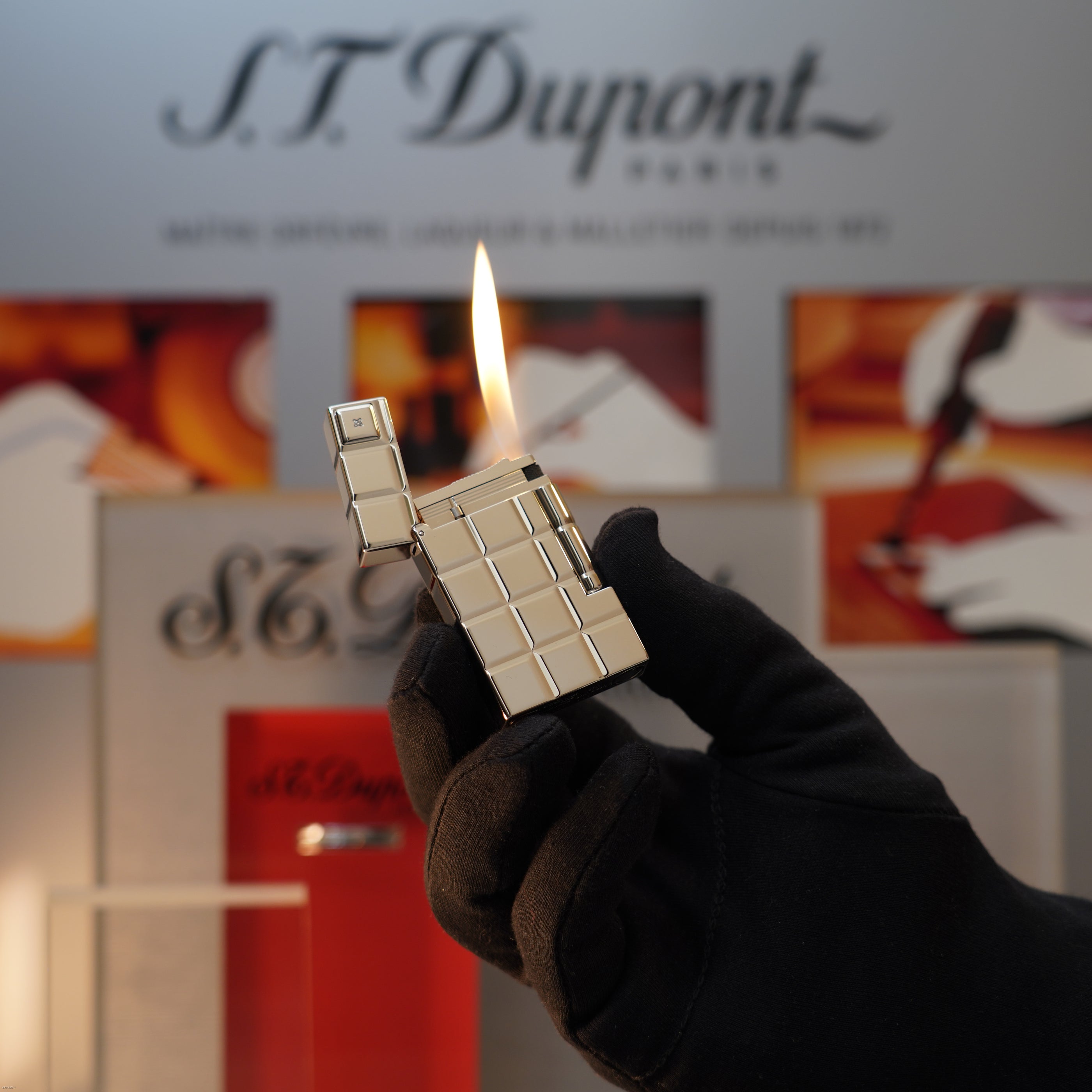 Vintage 1990 S.T. Dupont Large Ligne 2 Heavy Platinum Natural Diamond 60 Years Anniversary Limited Edition Lighter Clink Sound
