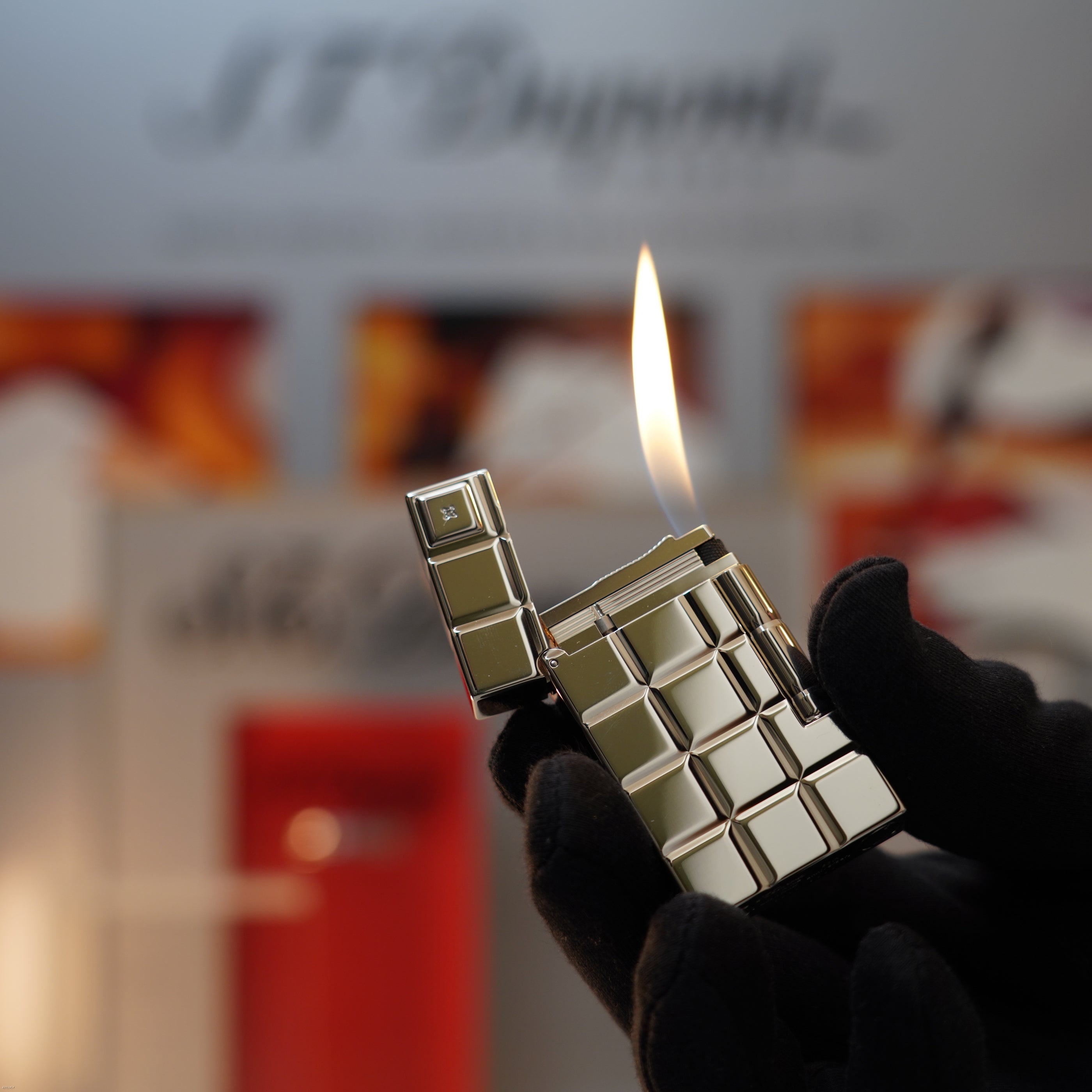 Vintage 1990 S.T. Dupont Large Ligne 2 Heavy Platinum Natural Diamond 60 Years Anniversary Limited Edition Lighter Clink Sound