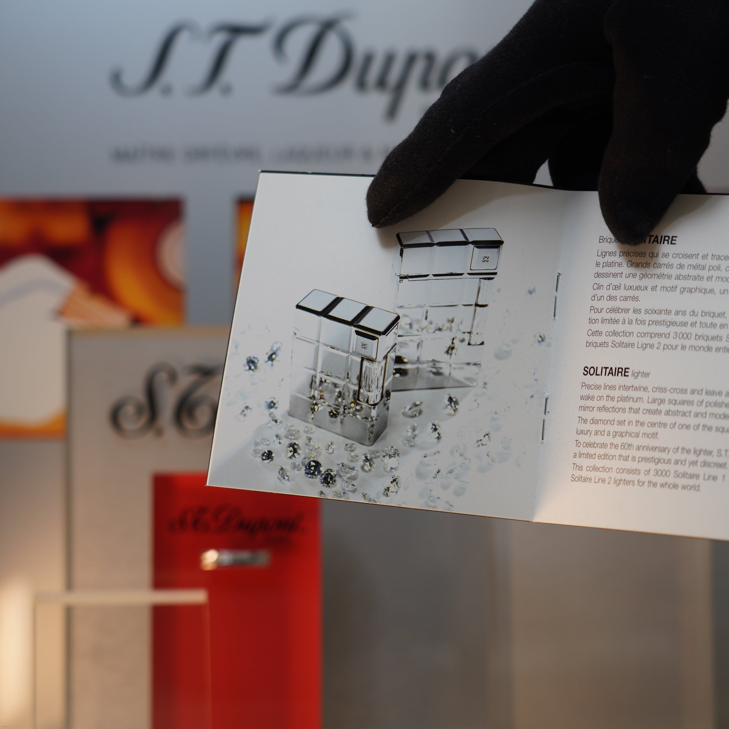 Vintage 1990 S.T. Dupont Large Ligne 2 Heavy Platinum Natural Diamond 60 Years Anniversary Limited Edition Lighter Clink Sound