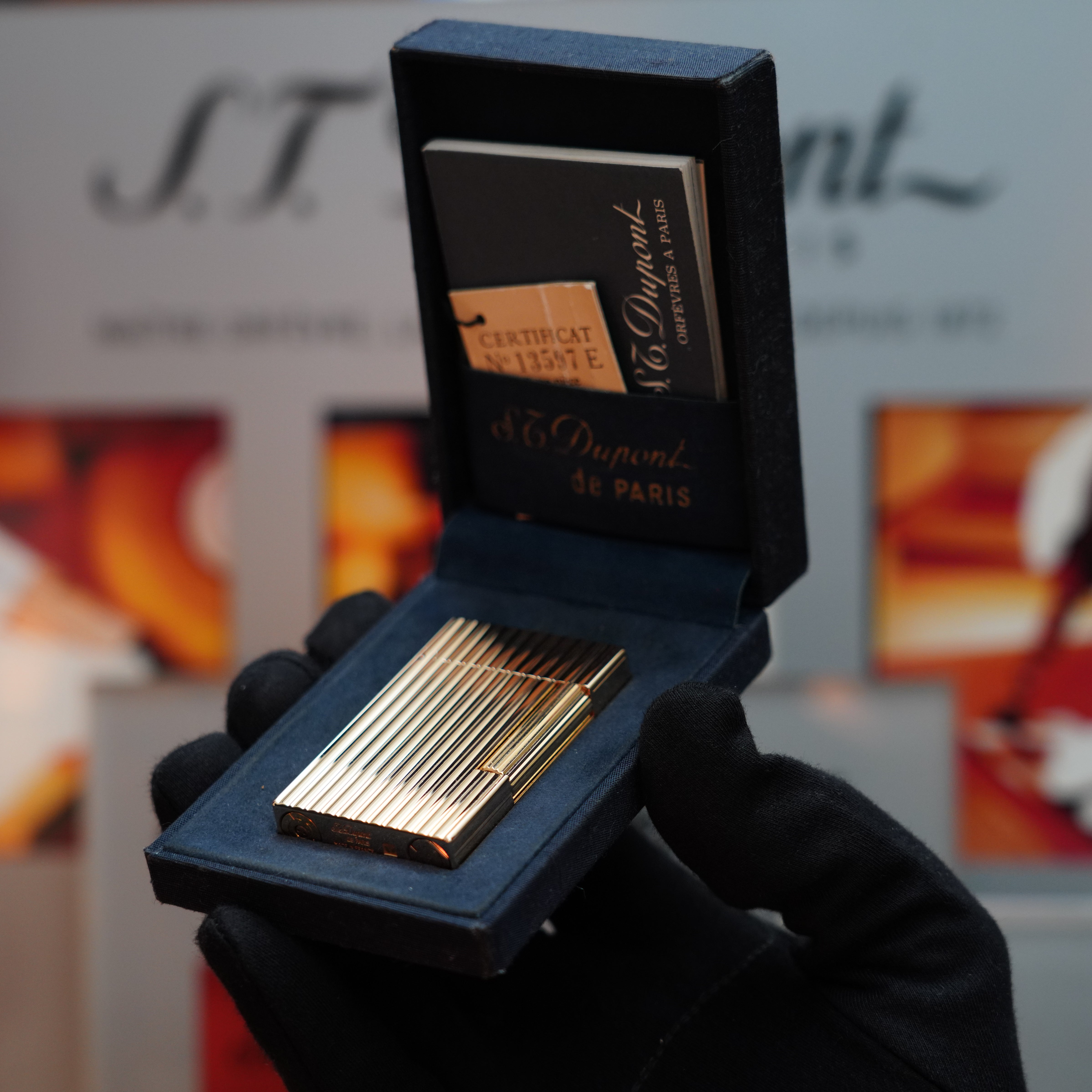 Vintage 1978 St Dupont Vertical Line Early Model Heavy 24k