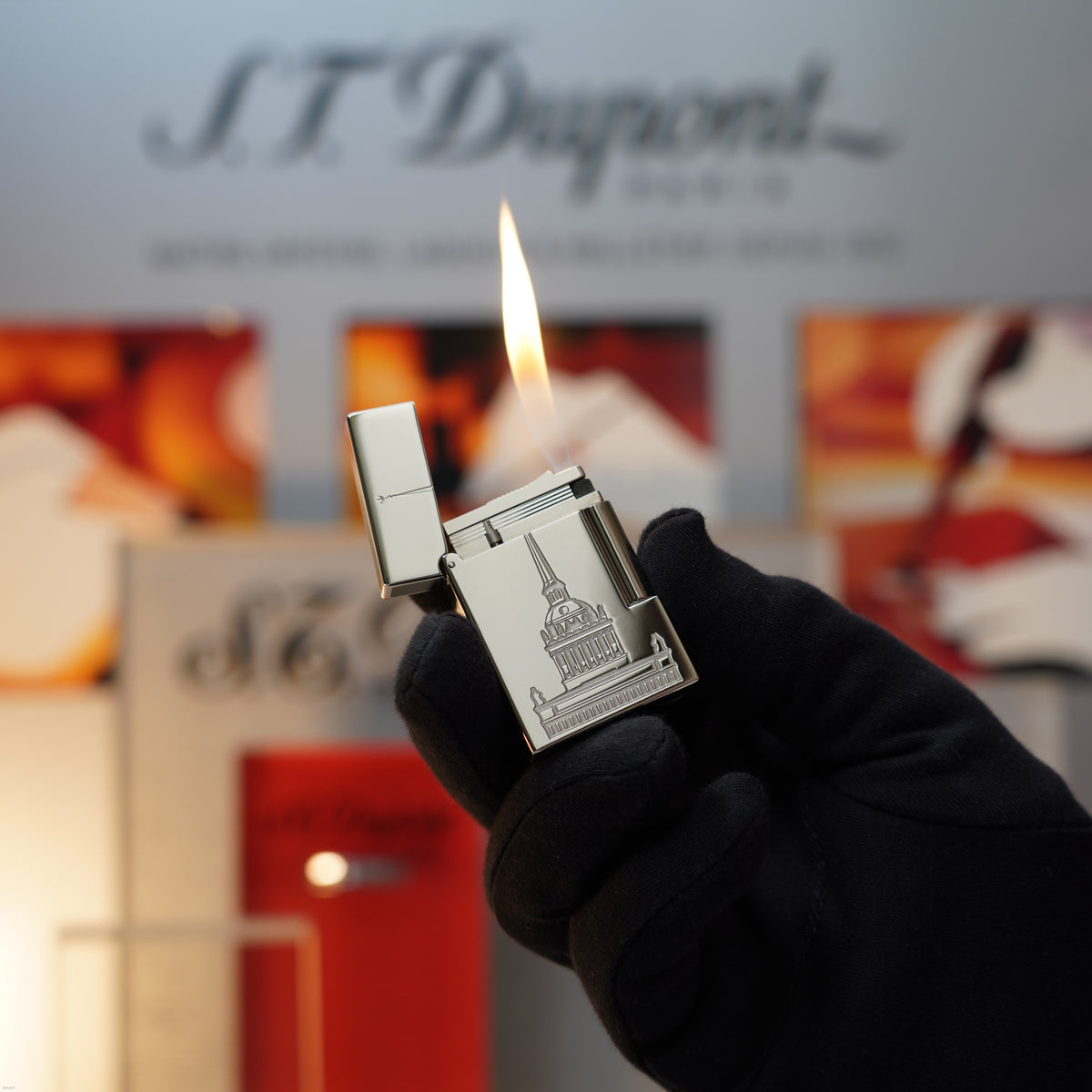 Vintage 2003 S.T. Dupont Small Ligne 2 “Saint Petersburg” Limited Edition Only 300 Made Platinum small Ligne 2 Lighter Clink Sound