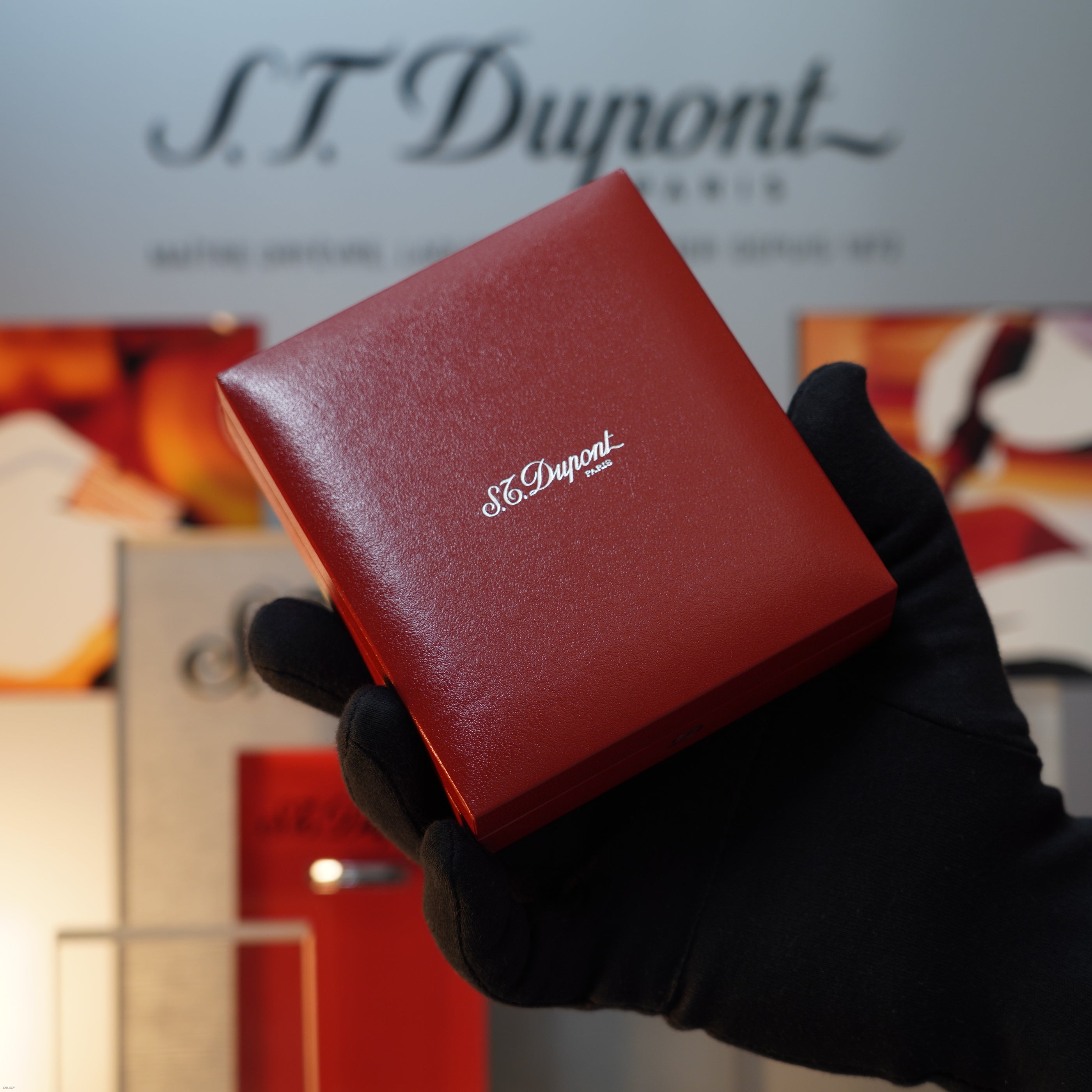 Vintage 1990 S.T. Dupont Monteparnasse Diamond Pattern Heavy Platinum Large Ligne 2 Lighter Clink Sound