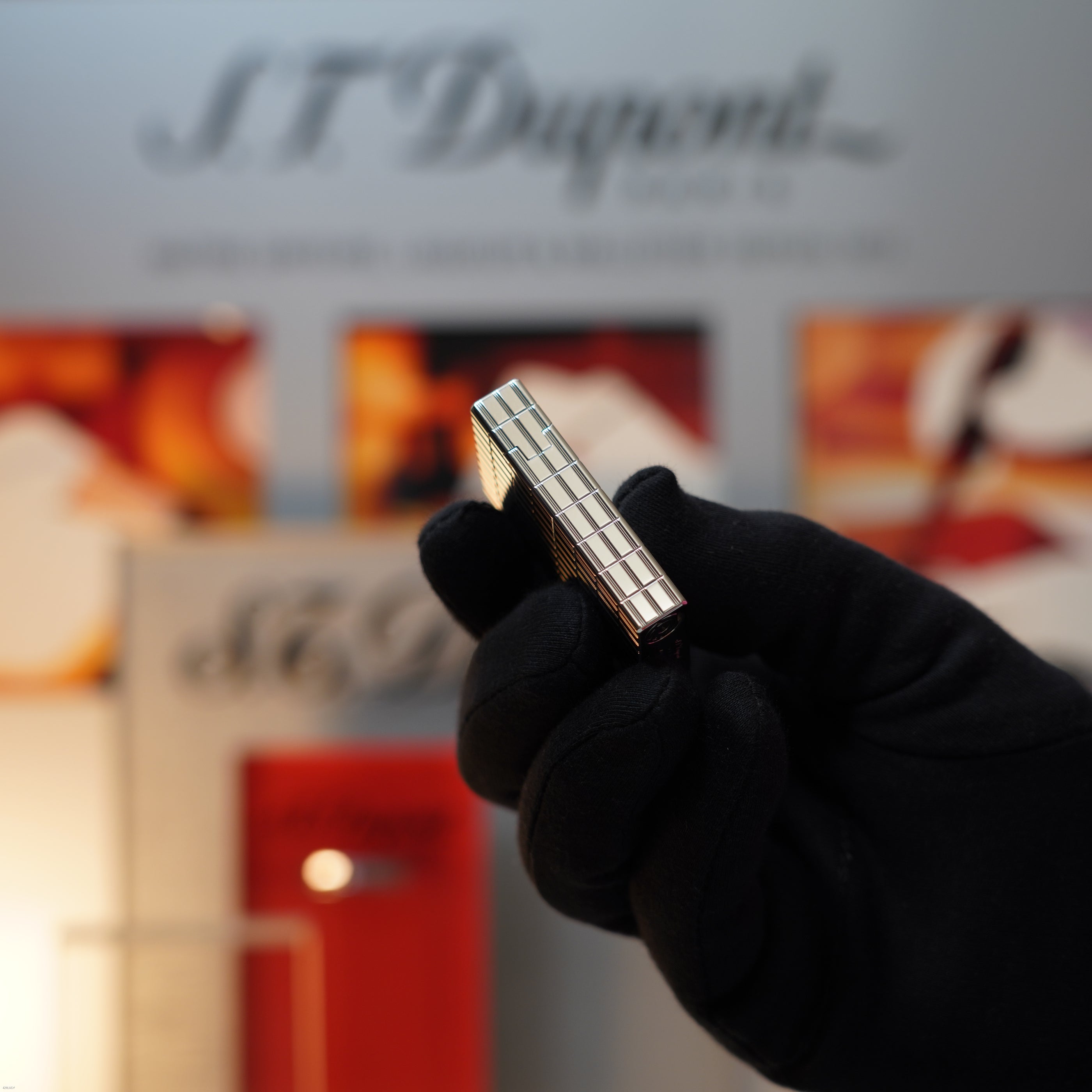 Vintage 1990 S.T. Dupont Gatsby Heavy Silver Finish Loud Clink Ligne 2 Lighter Clink Sound