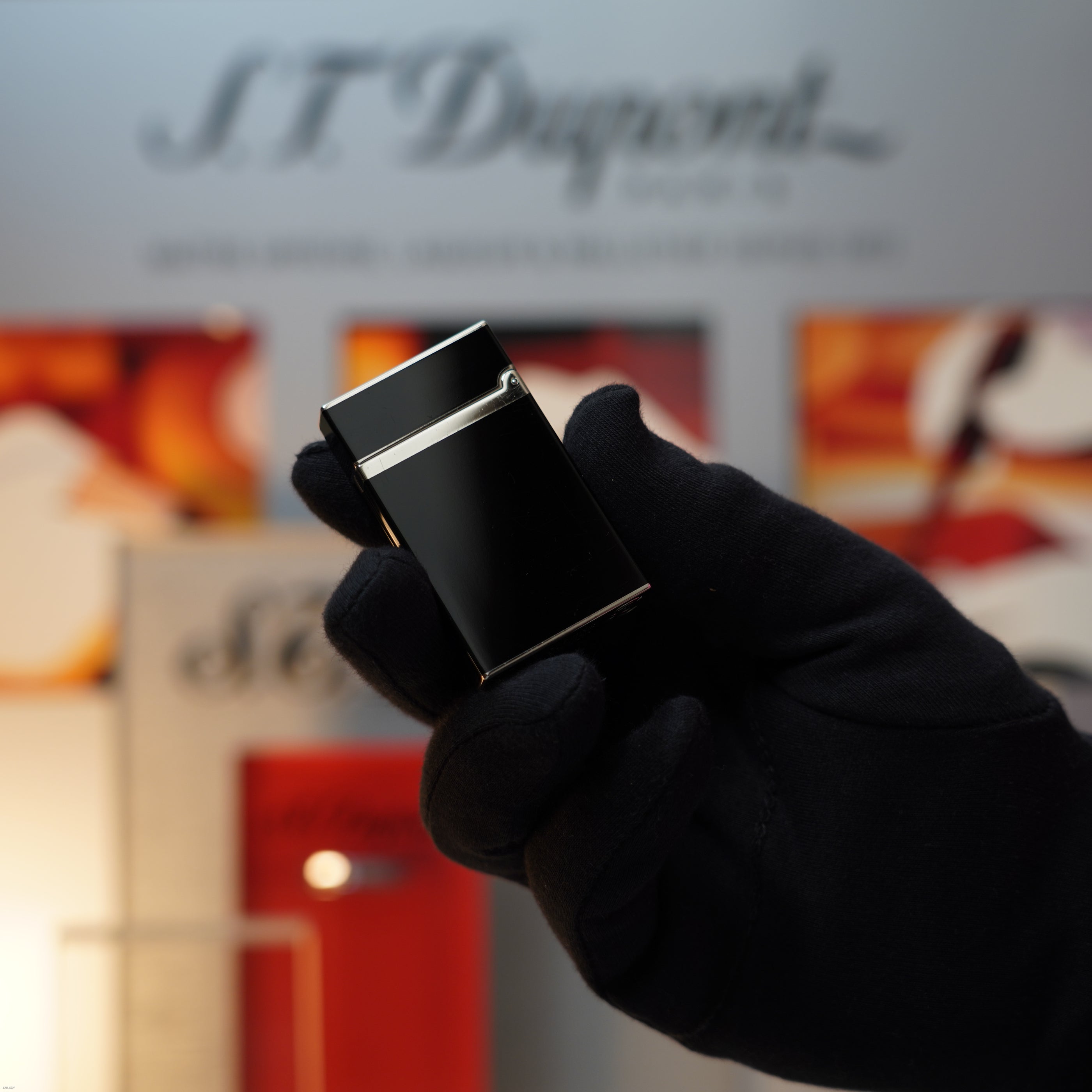 Vintage 1990 S.T. Dupont Ligne 2 Large Natural Diamond Limited Edition Black Lacquer Palladium Lighter Clink Sound