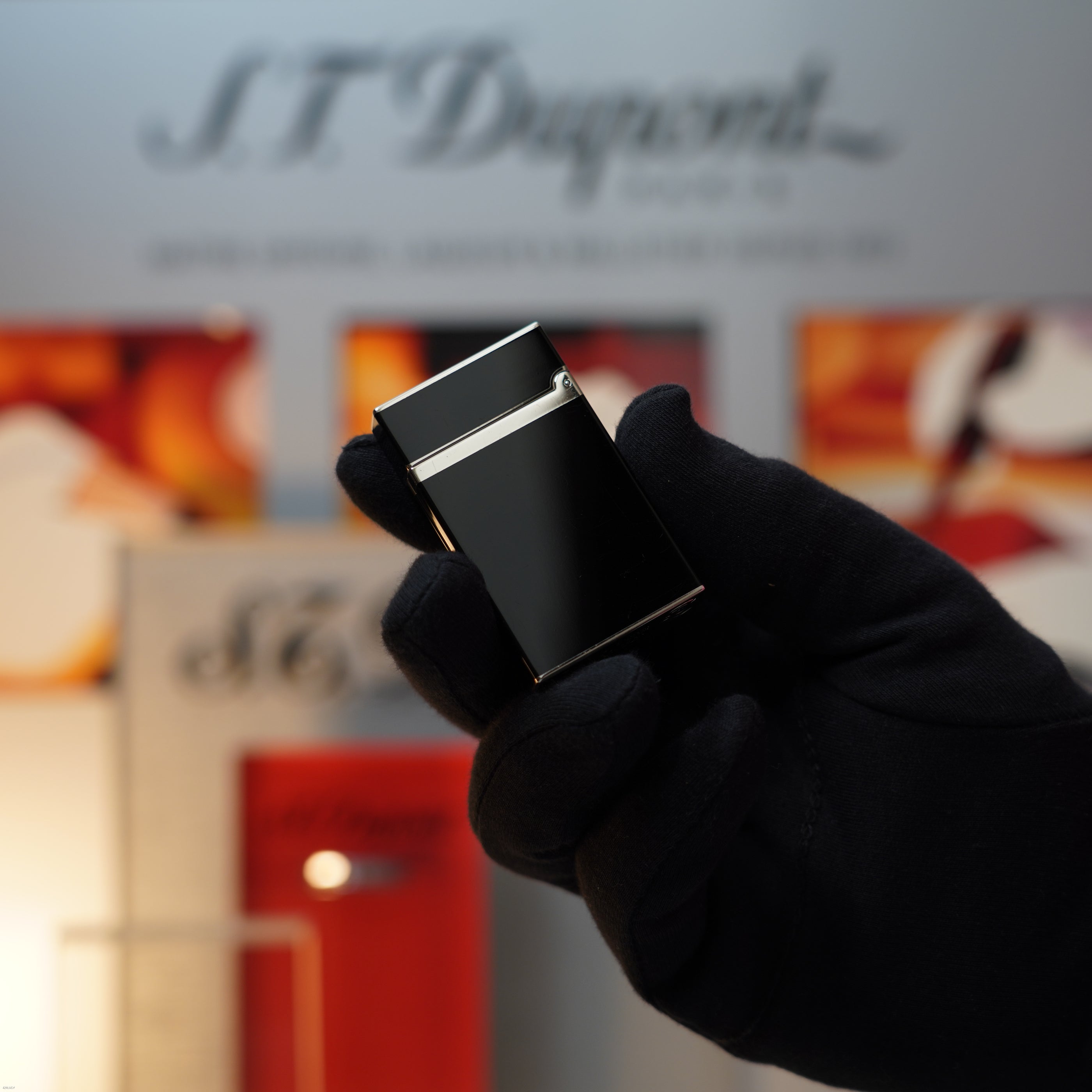 Vintage 1990 S.T. Dupont Ligne 2 Large Natural Diamond Limited Edition Black Lacquer Palladium Lighter Clink Sound