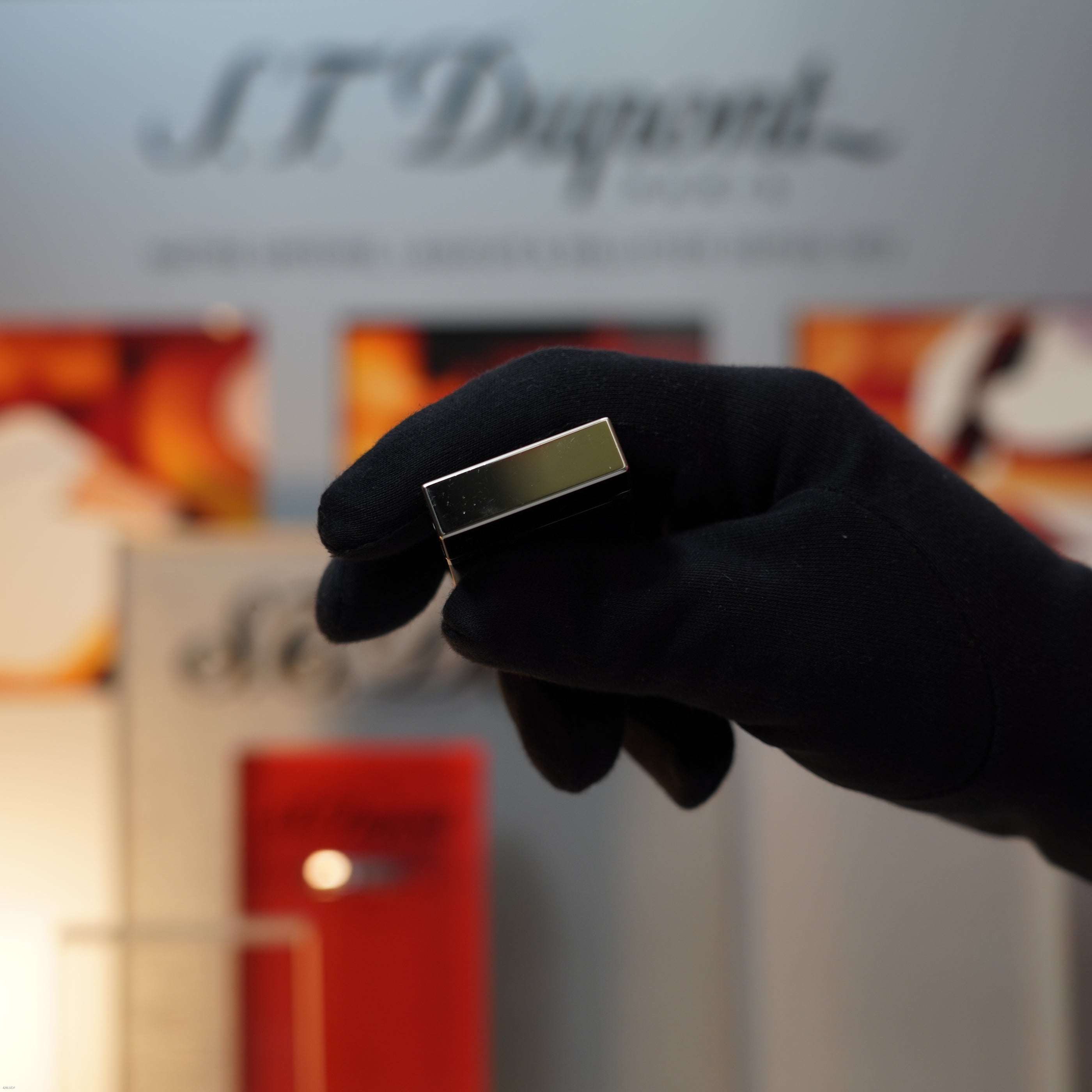 Vintage 1990 S.T. Dupont Ligne 2 Large Natural Diamond Limited Edition Black Lacquer Palladium Lighter Clink Sound