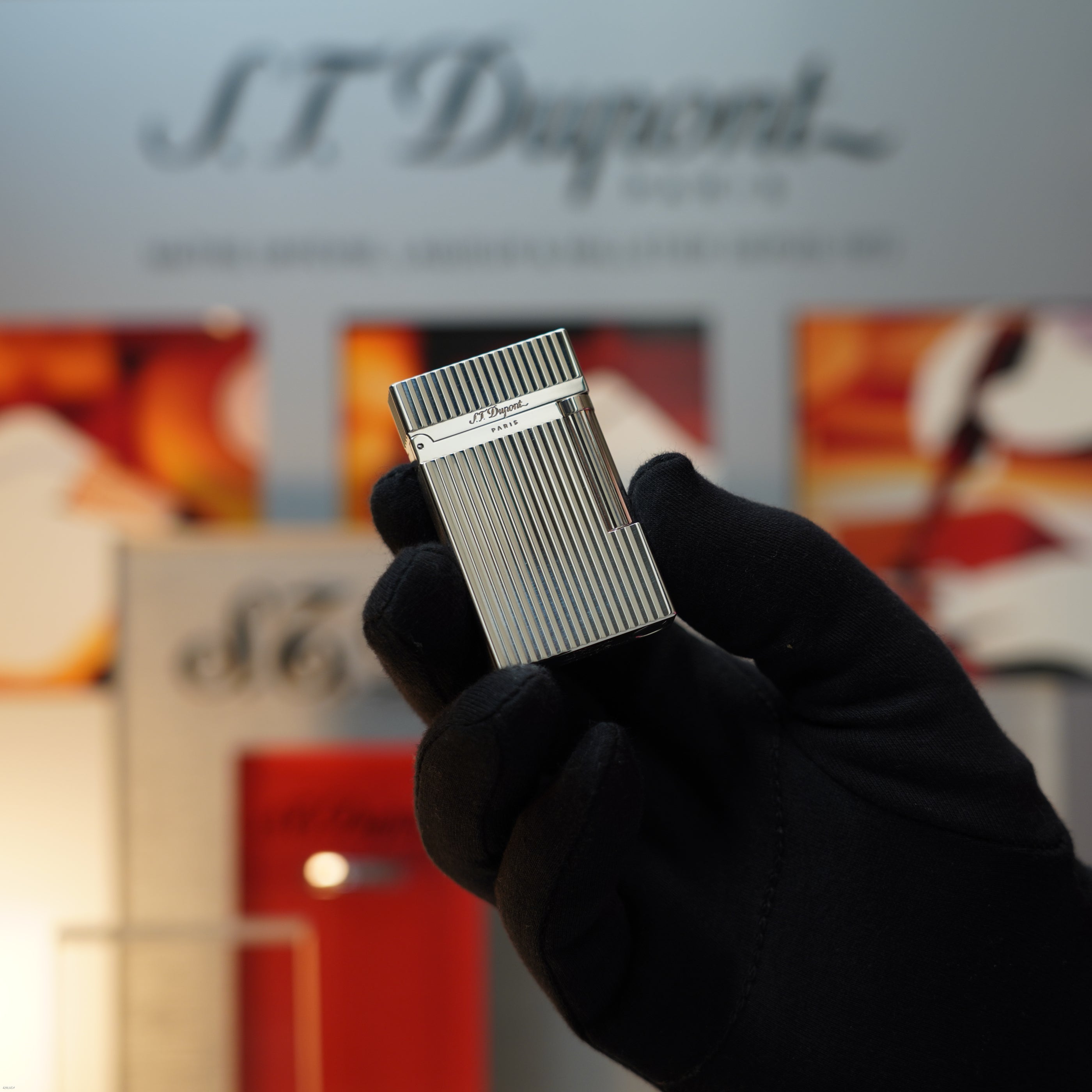 Vintage 1990 S.T. Dupont Montparnasse Heavy Silver Finish Large Ligne 2 Lighter Clink Sound