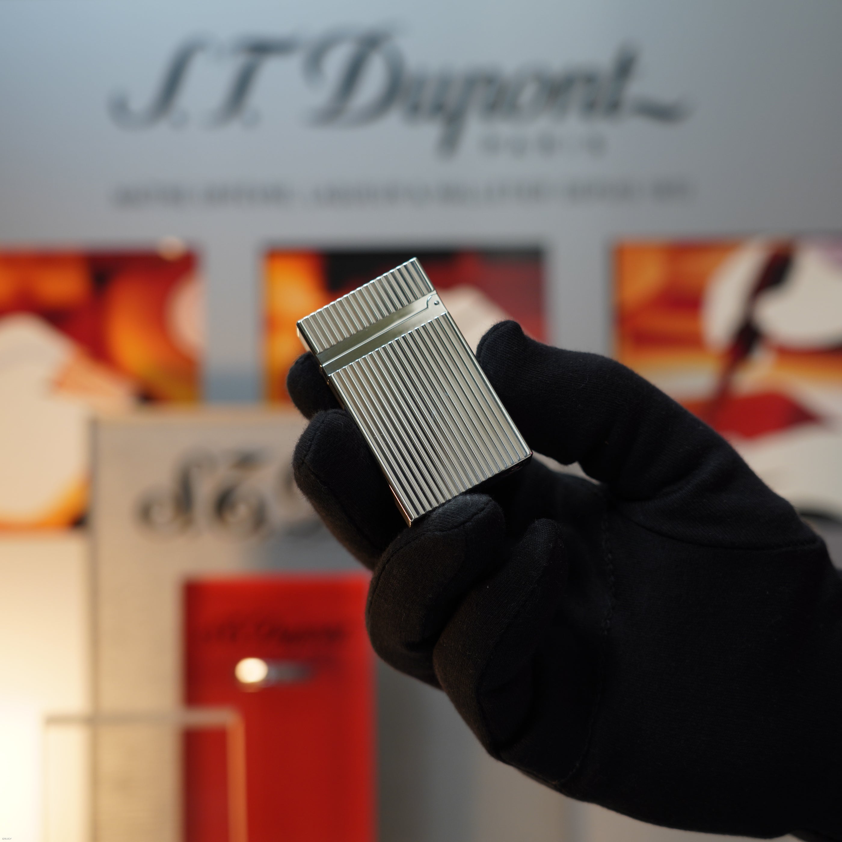 Vintage 1990 S.T. Dupont Montparnasse Heavy Silver Finish Large Ligne 2 Lighter Clink Sound
